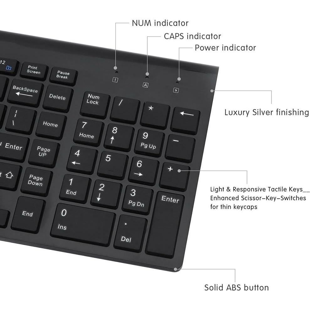 Combo Teclado y Ratón Inalámbrico Fonicer USB C y A