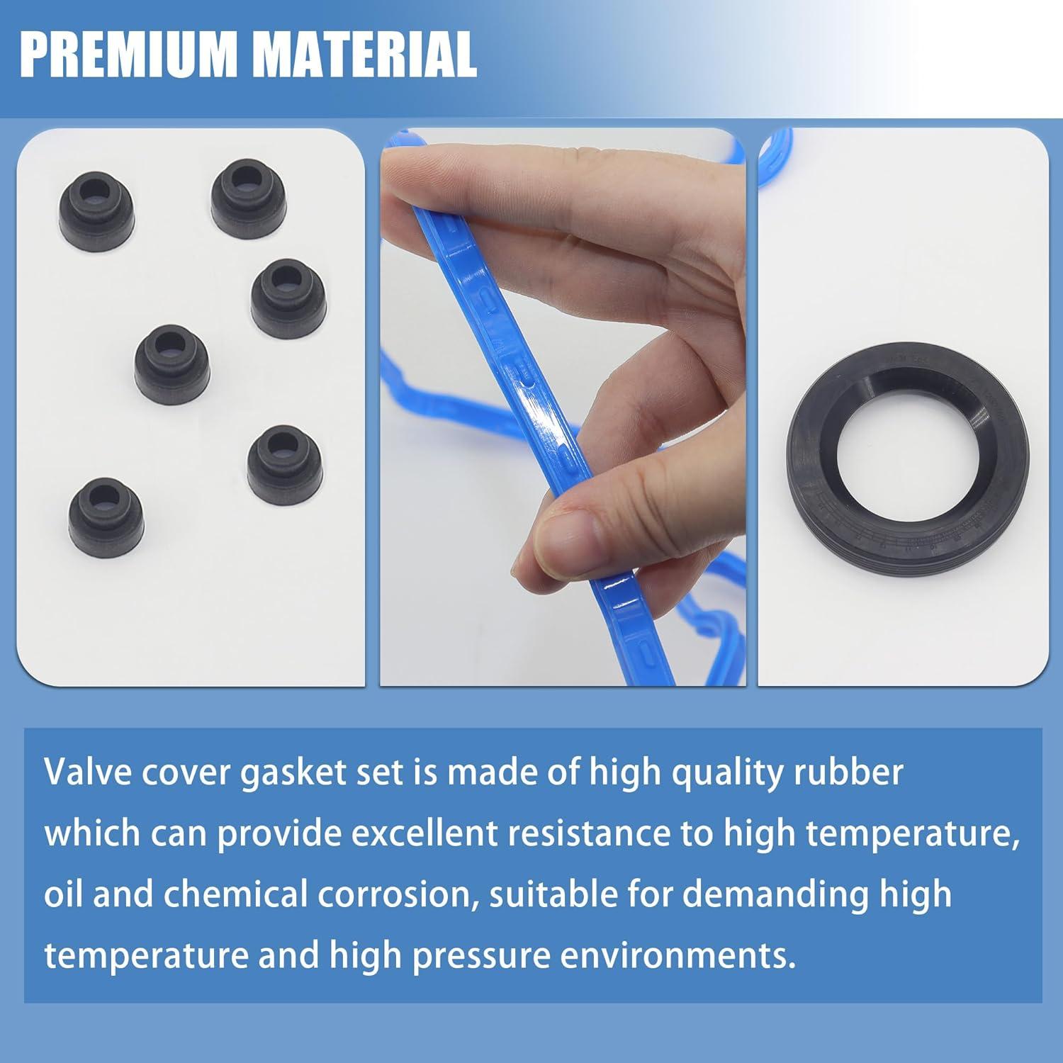 Sorello Engine Valve Cover Gasket Set Fit for Chevrolet Camaro Caprice Impala Traverse for Cadillac ATS CTS SRX STS XTS GMC Buick Saab Saturn 3.0L 3.6L V6 - Replace VS50502 VS50808R