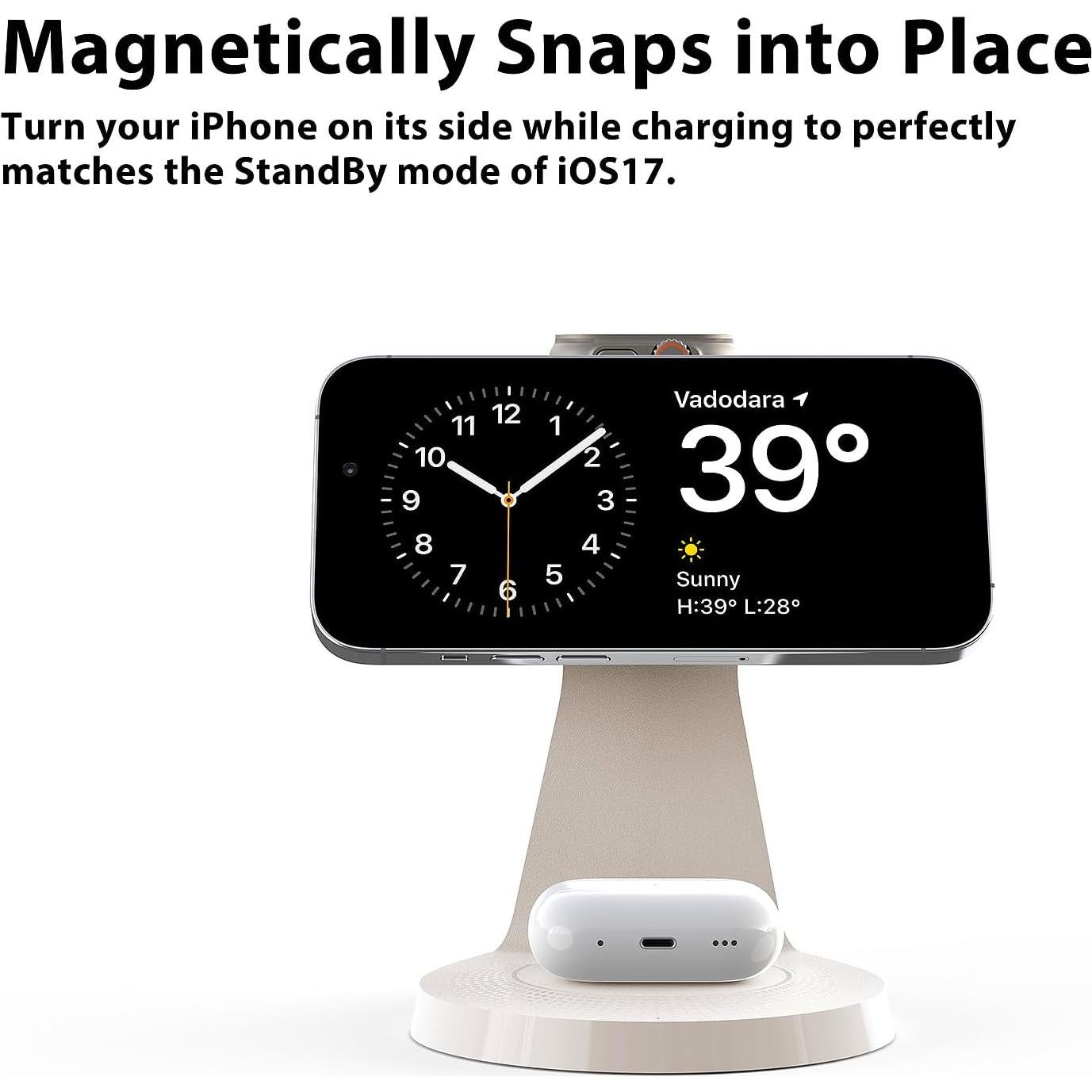 Estación de Carga 3 en 1 LONGCONN para iPhone, Apple Watch y AirPods
