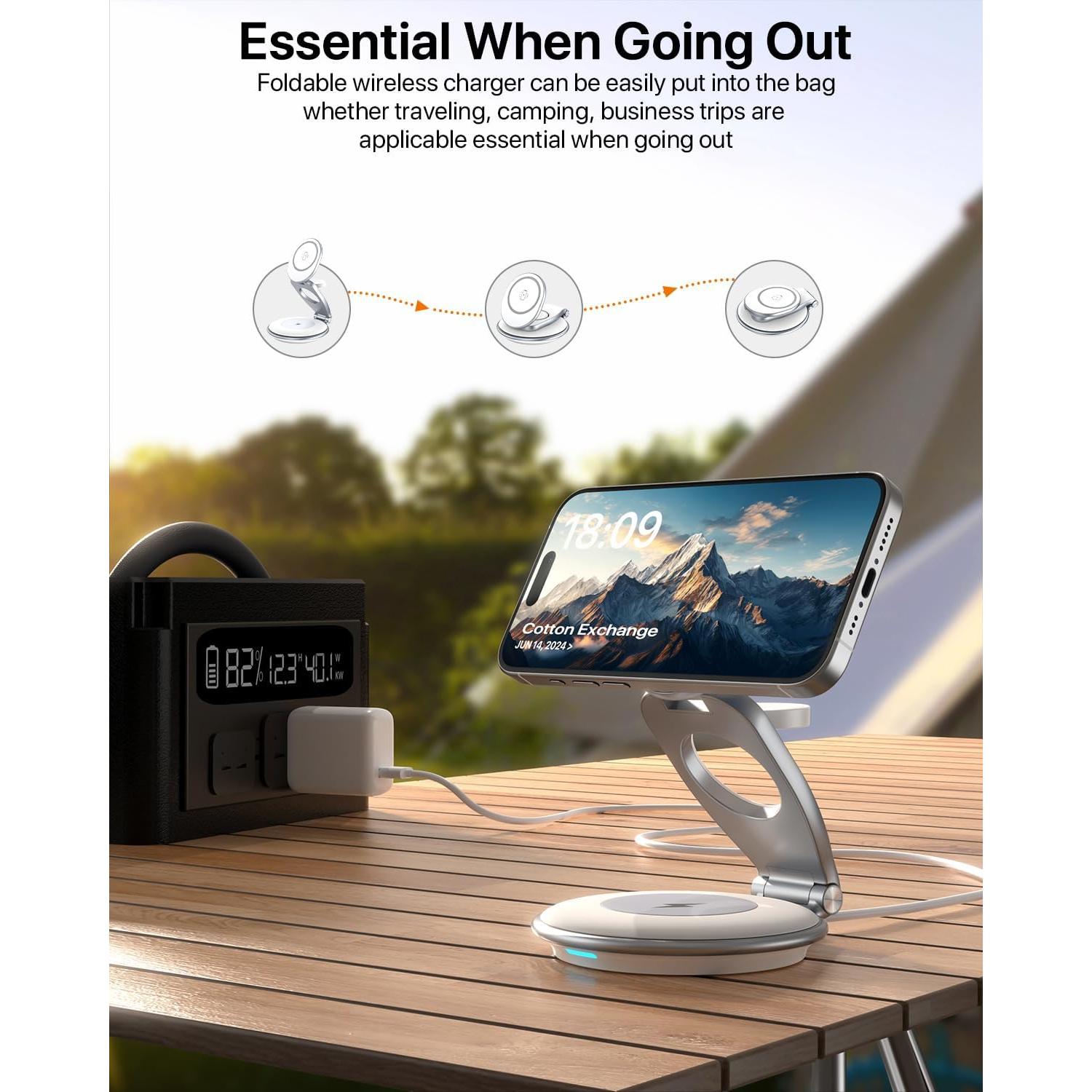 Estación de Carga Inalámbrica EXW 3 en 1 para iPhone y Apple Watch