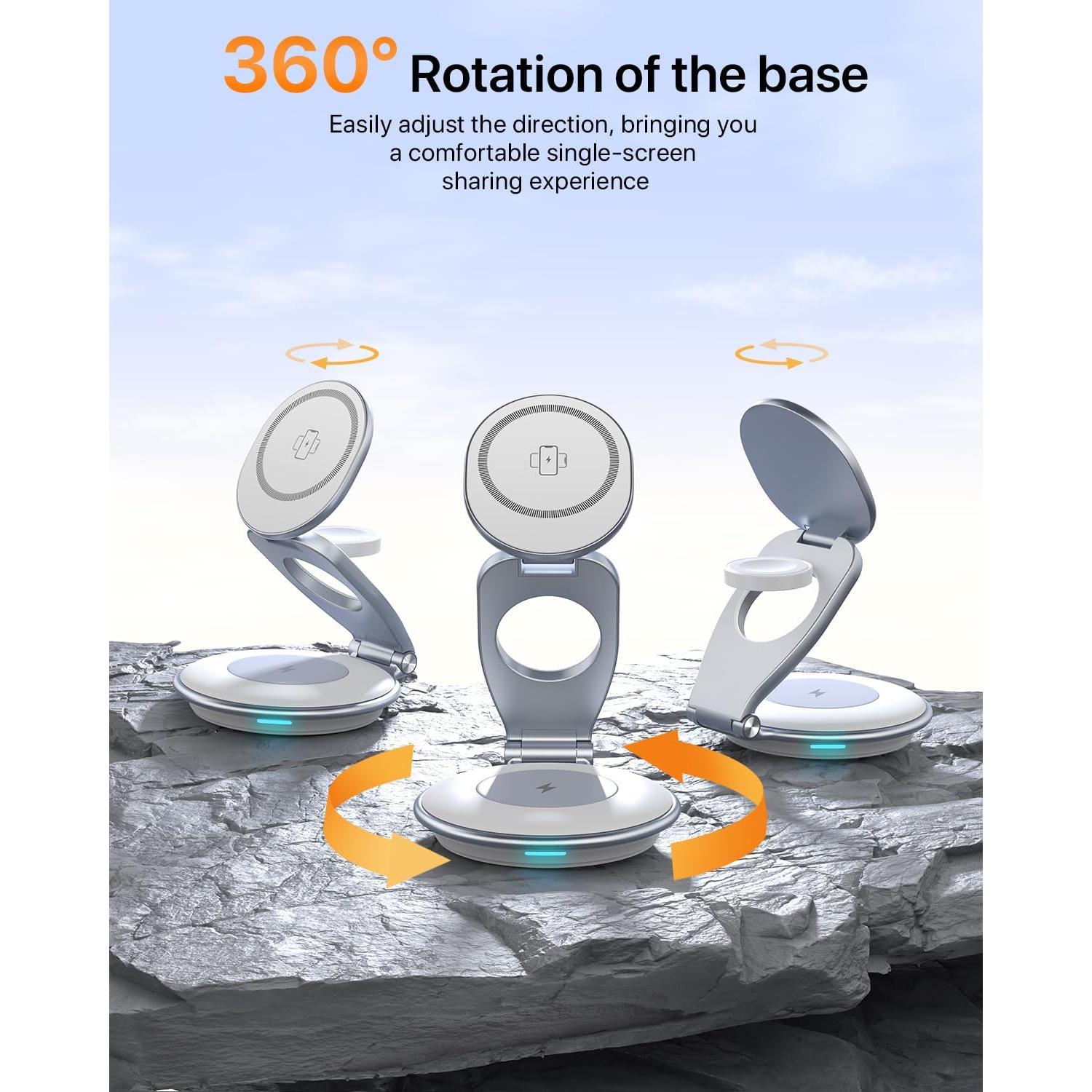 Estación de Carga Inalámbrica EXW 3 en 1 para iPhone y Apple Watch