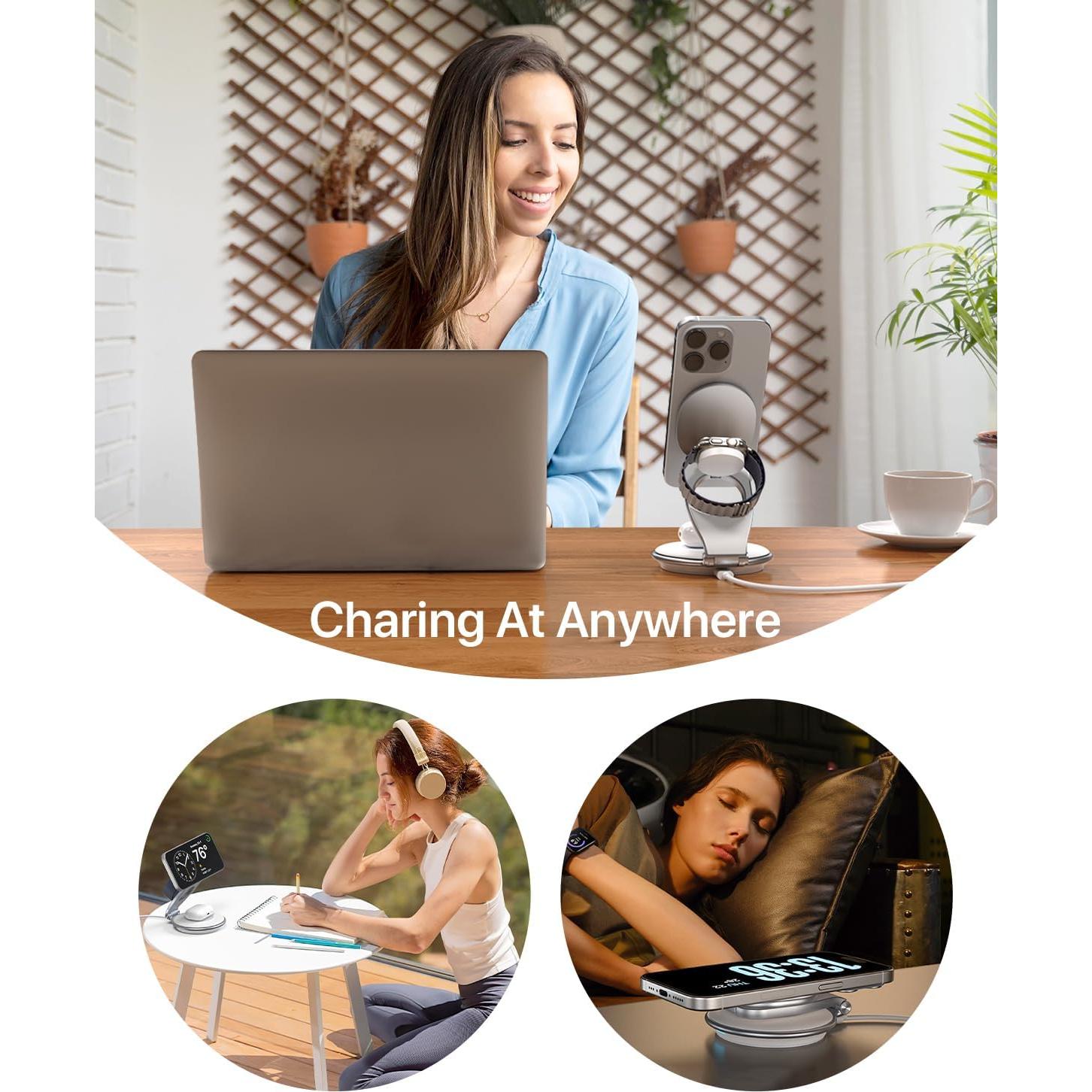 Estación de Carga Inalámbrica EXW 3 en 1 para iPhone y Apple Watch