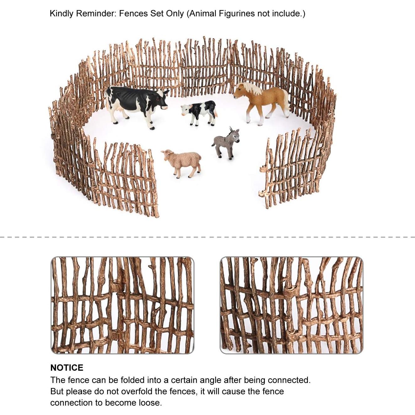 Juego de Cerca de Granja Volnau 12 Piezas Madera Plástica