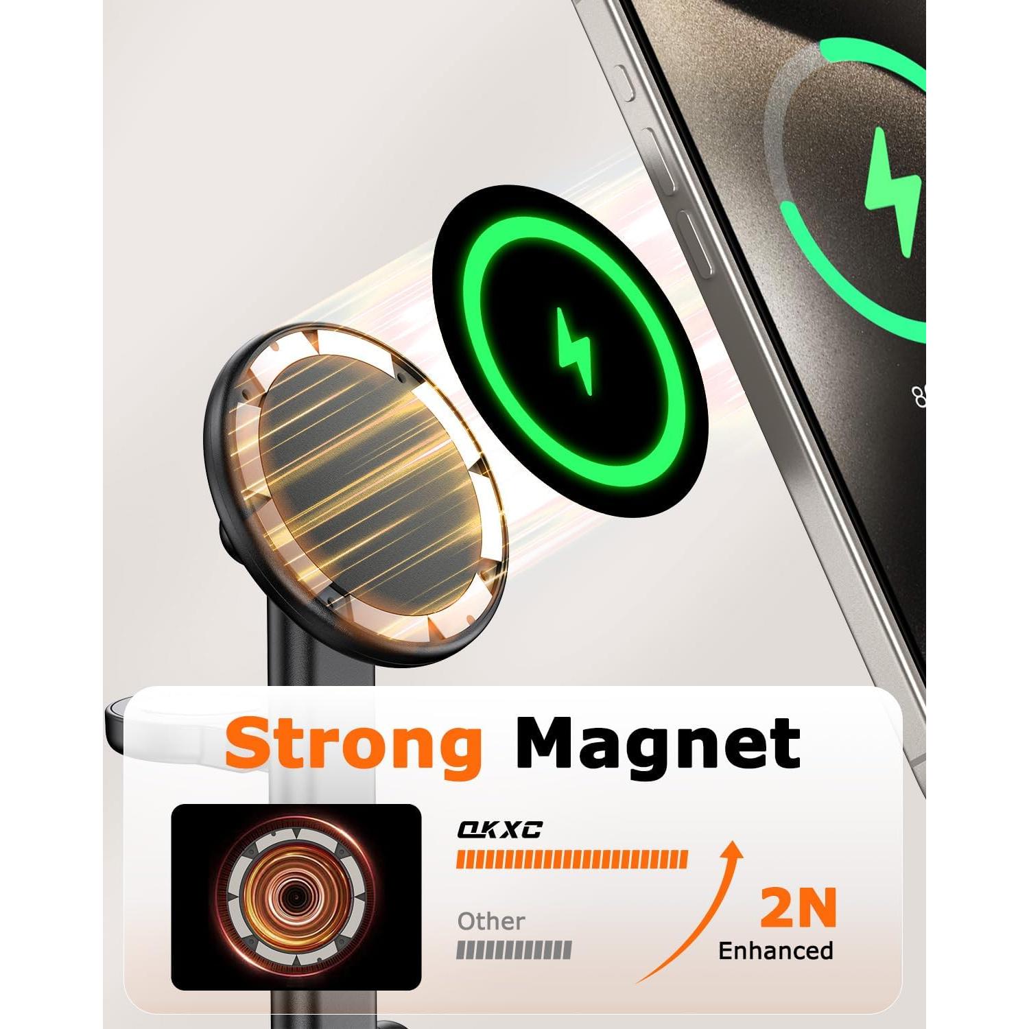 Estación de Carga Inalámbrica Mag-Safe 3 en 1 15W Negro