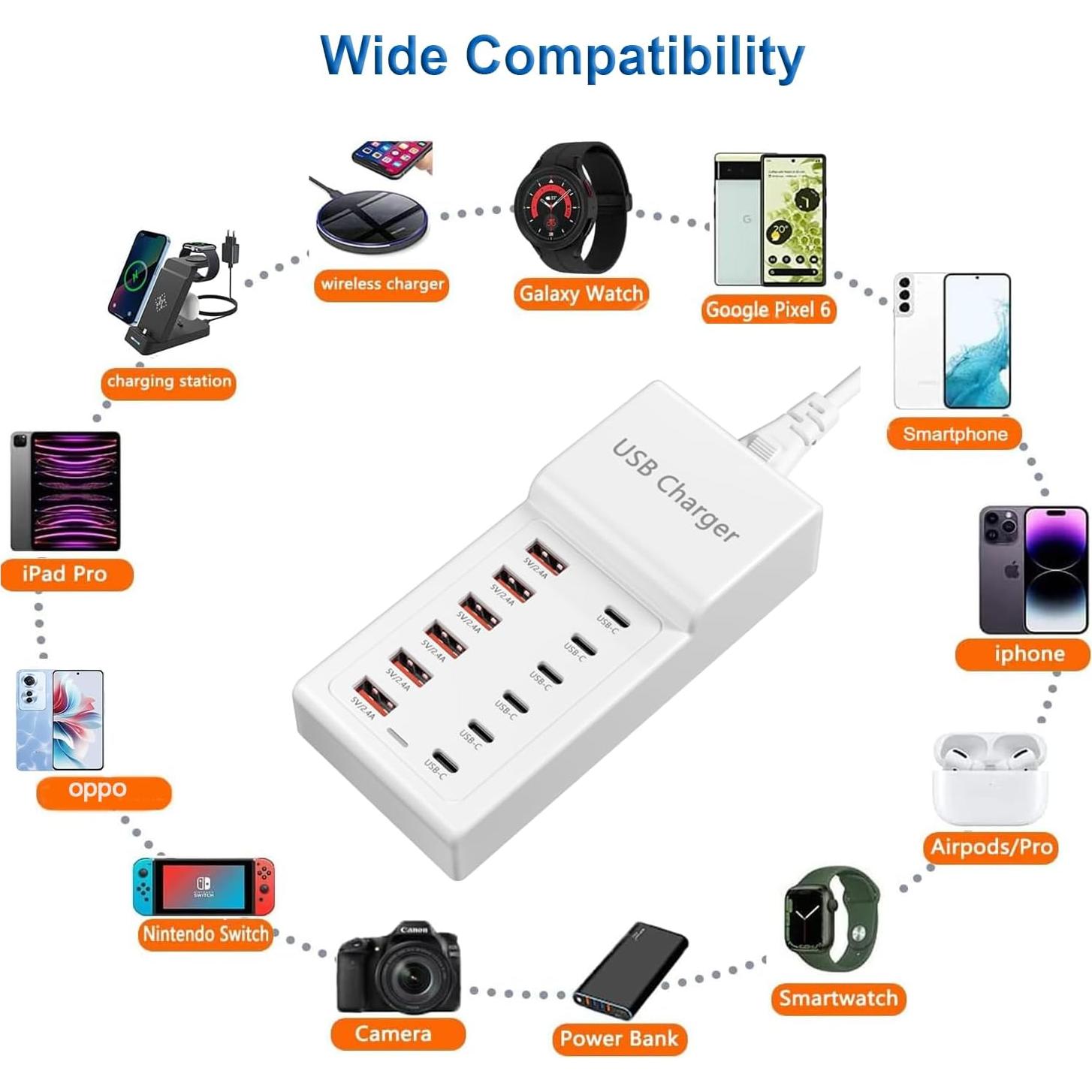 Estación de Carga USB 50W 12 Puertos Huizhou Yili