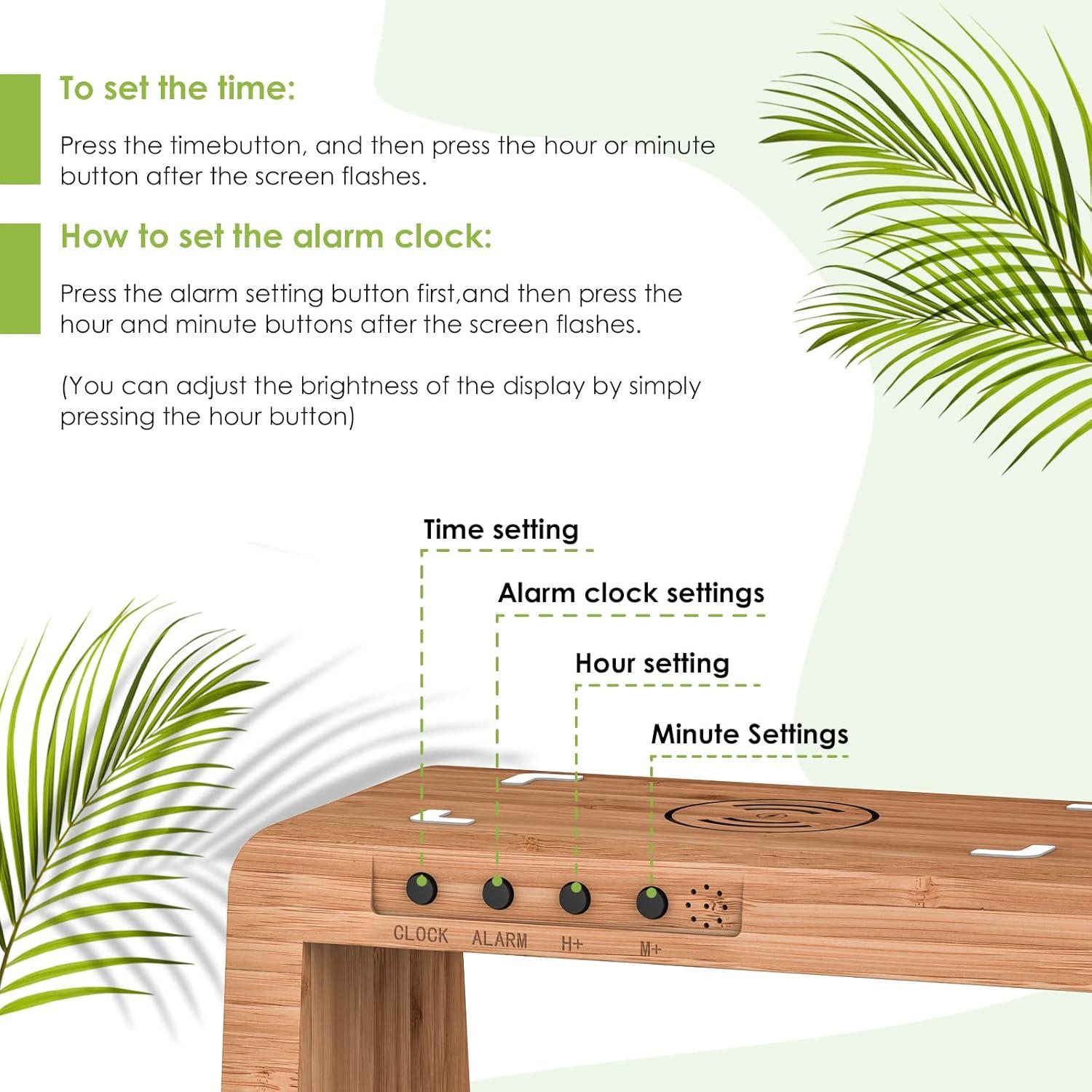 Estación de Carga Inalámbrica Qunfa 3 en 1 con Reloj