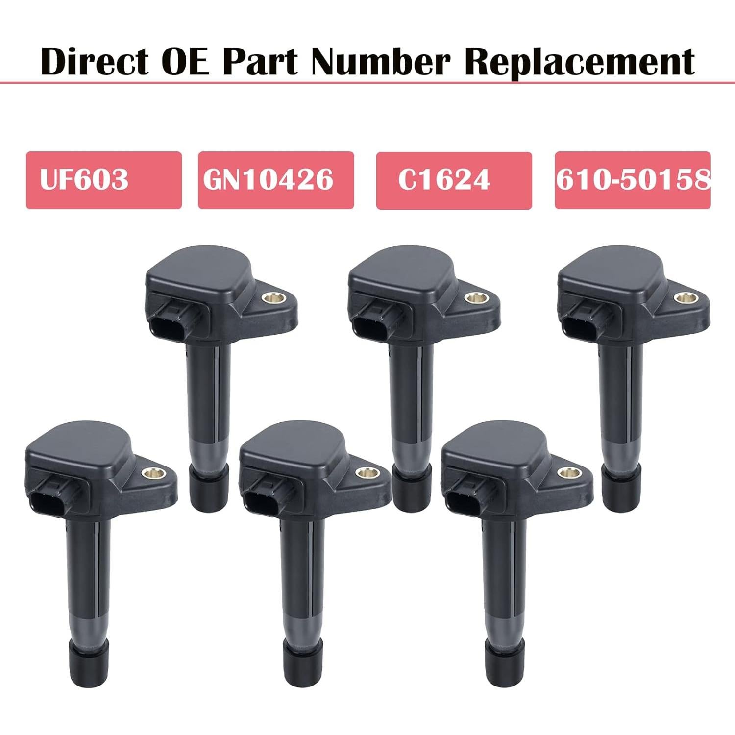 Juego de 6 Bobinas de Encendido LCWRGS para Honda y Acura