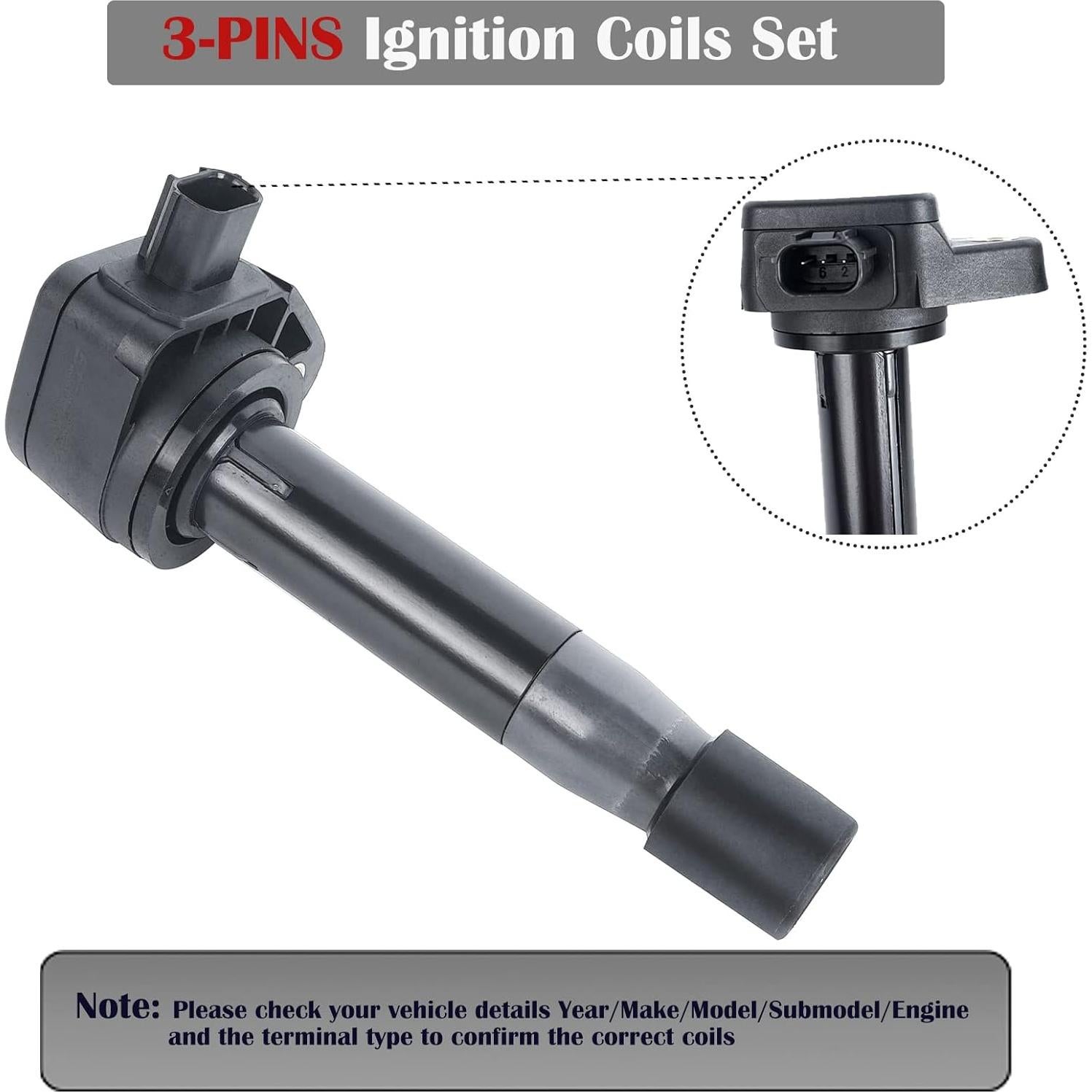 Juego de 6 Bobinas de Encendido LCWRGS para Honda y Acura