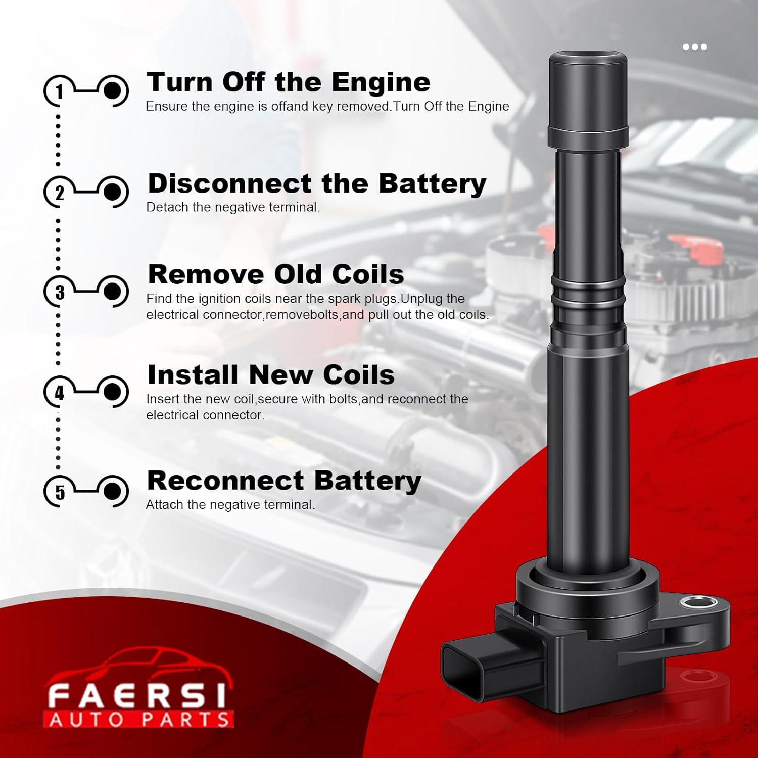 Juego de 4 Bobinas de Encendido FAERSI UF311 UF583 C1382