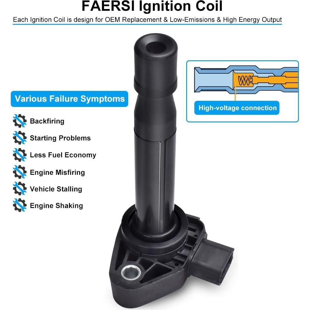 Paquete de 6 Bobinas de Encendido FAERSI para Honda y Acura