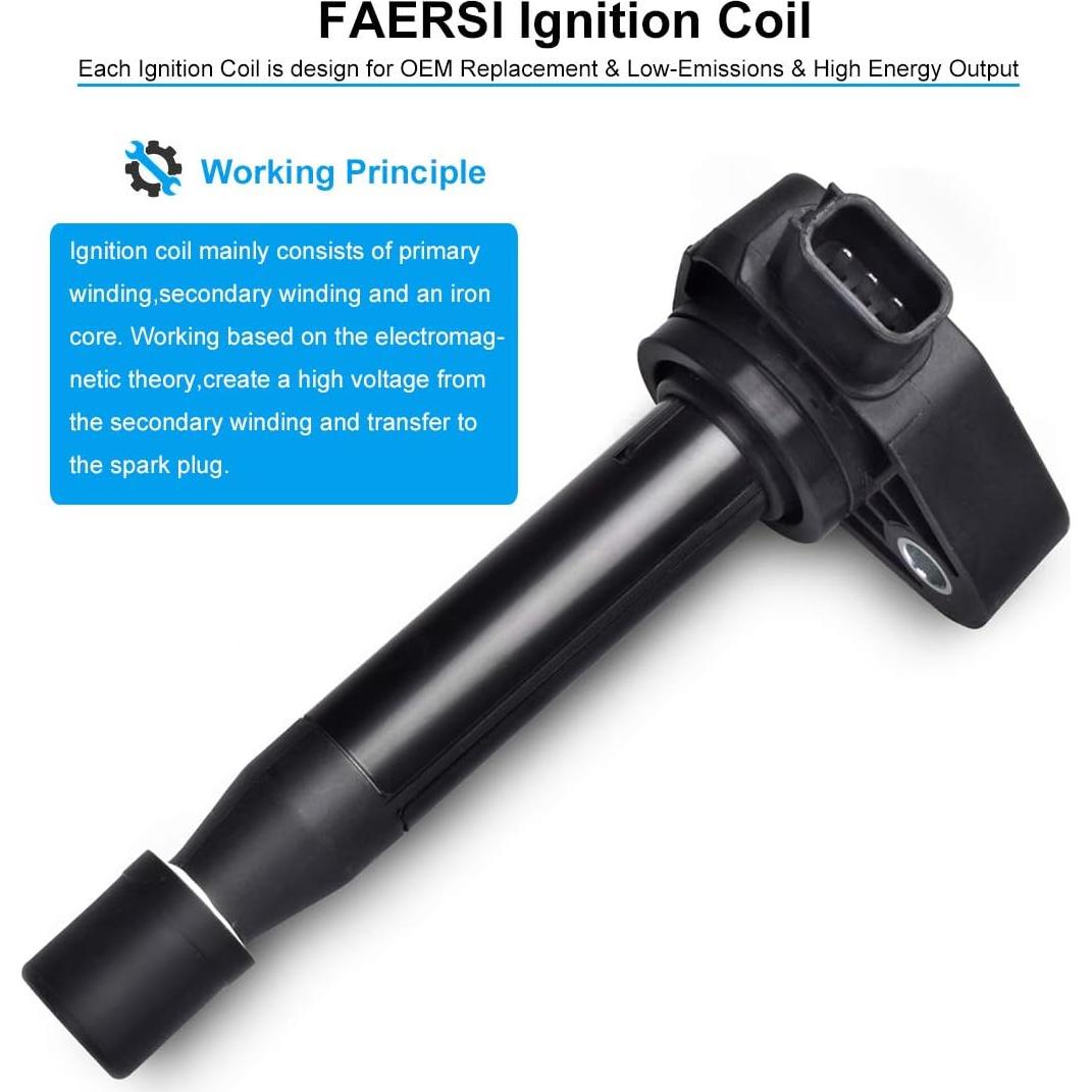 Paquete de 6 Bobinas de Encendido FAERSI para Honda y Acura