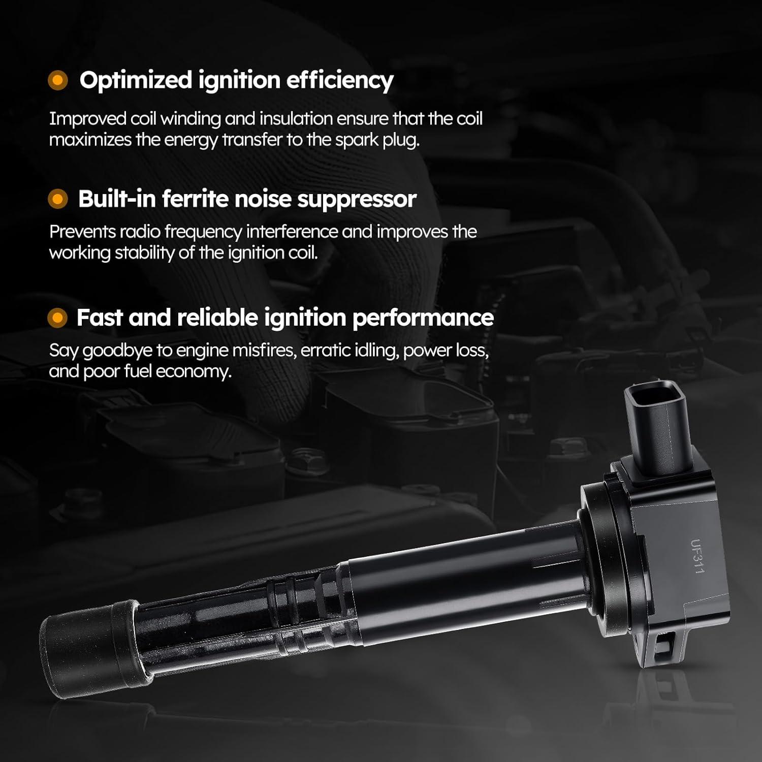 Bobinas de Encendido X4XZ UF311 Juego de 4 para Honda y Acura