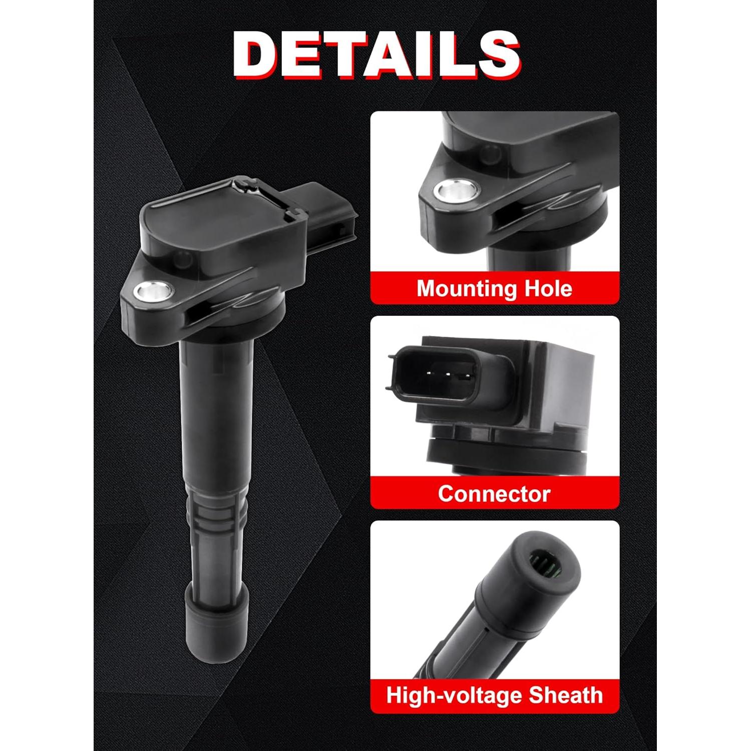 Bobina de Encendido Xongjojo Juego de 4 para Honda 2.0L-2.4L