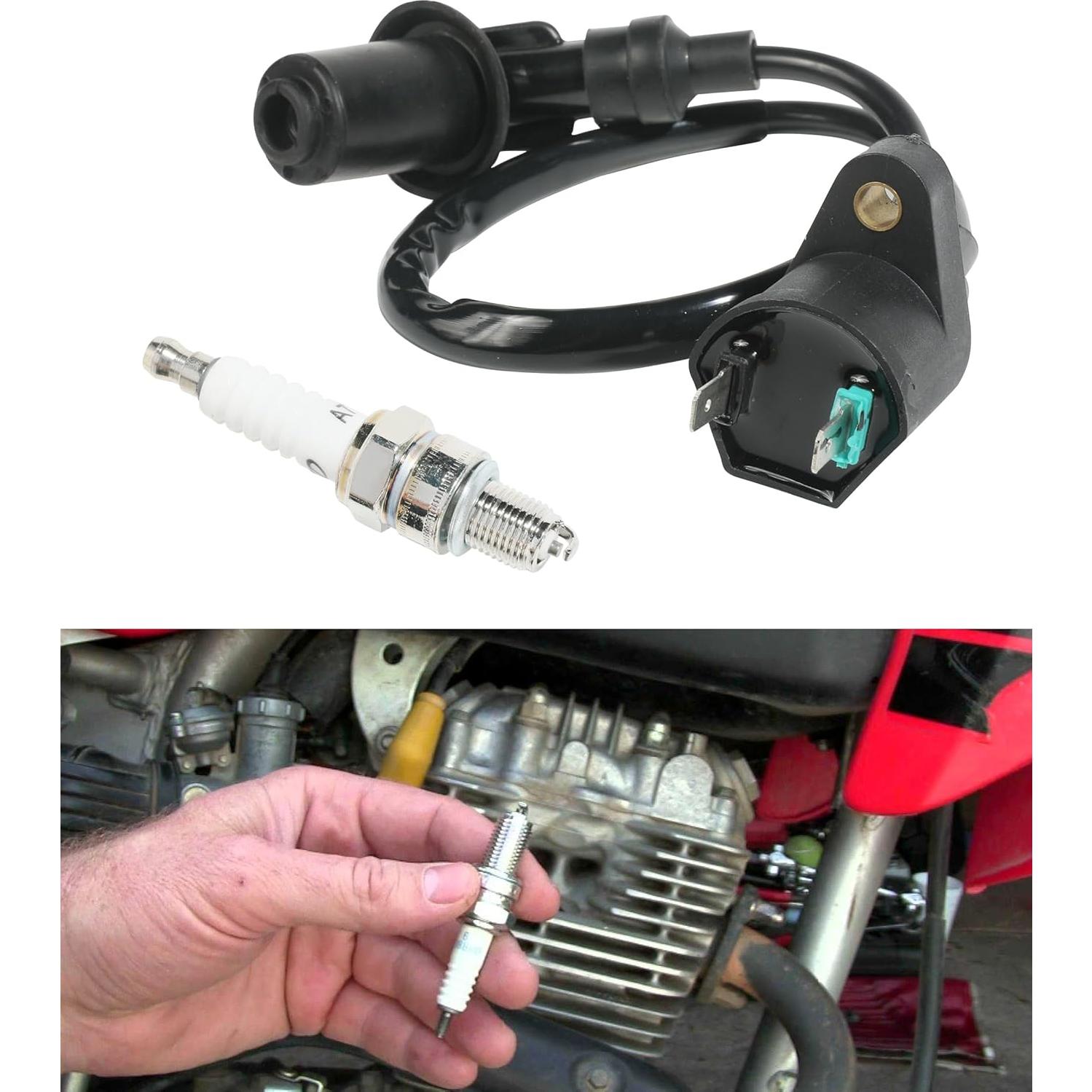 RACOONA Universal Spark Plug, High Performance Racing Ignition Coil Electrode Spark Plug, Fit for 50cc-150cc Motorcycle ATV Scooter Moped Go Kart