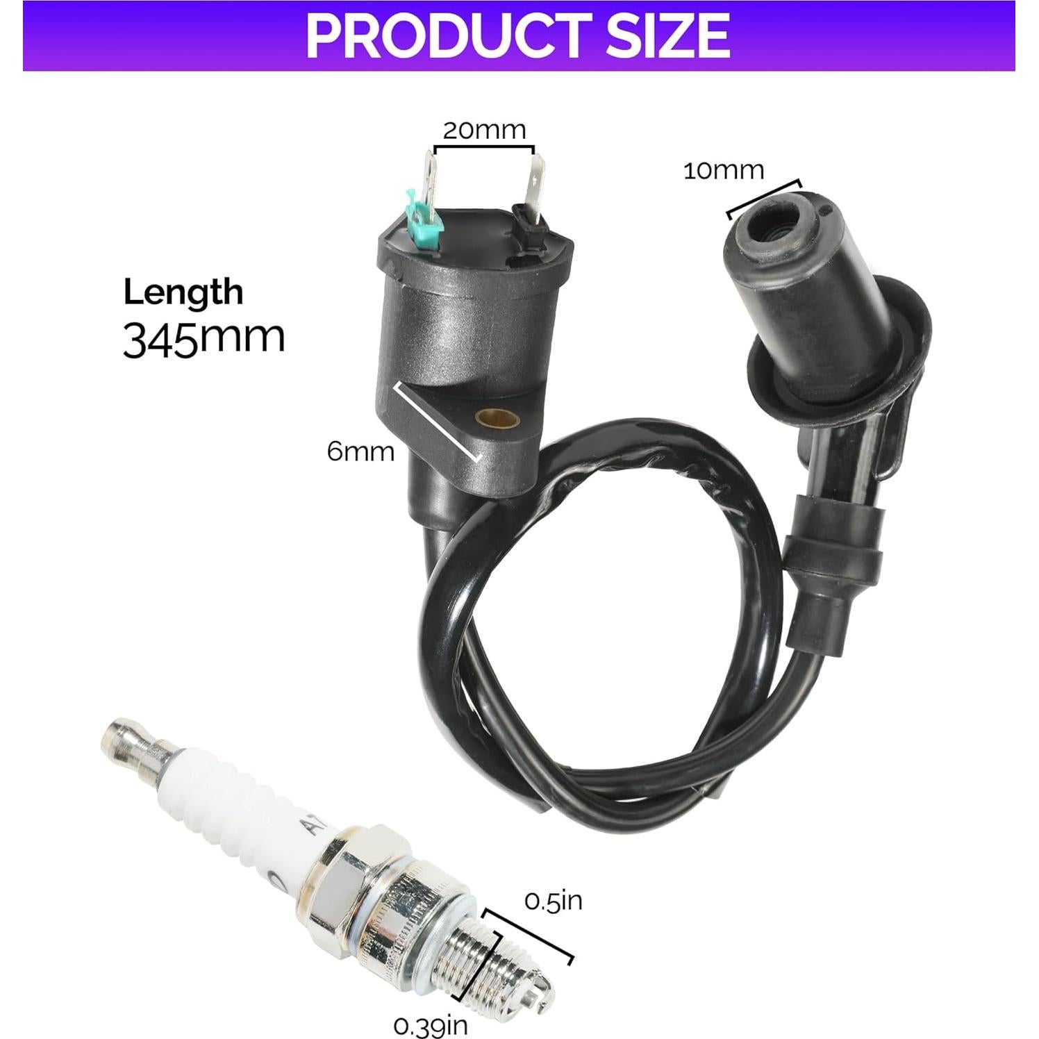 RACOONA Universal Spark Plug, High Performance Racing Ignition Coil Electrode Spark Plug, Fit for 50cc-150cc Motorcycle ATV Scooter Moped Go Kart