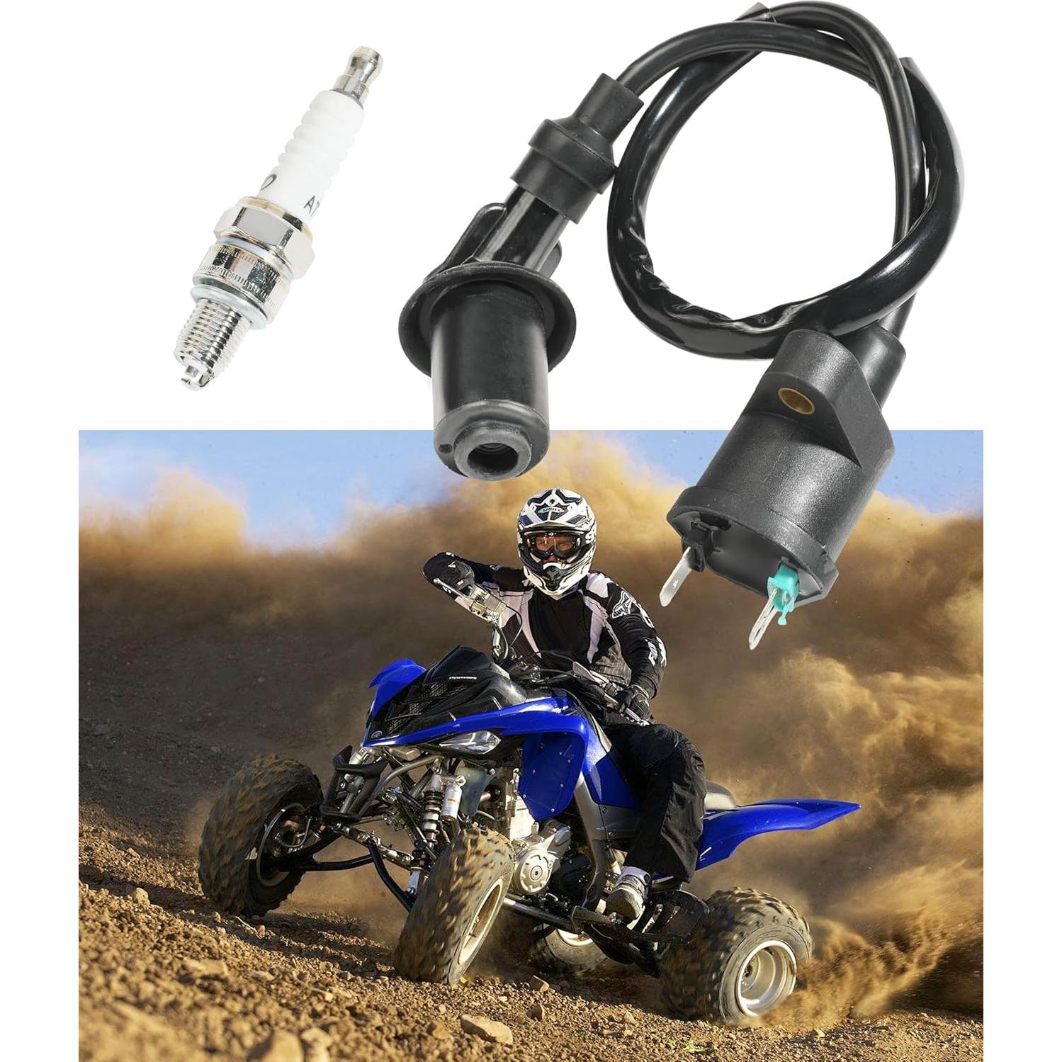 RACOONA Universal Spark Plug, High Performance Racing Ignition Coil Electrode Spark Plug, Fit for 50cc-150cc Motorcycle ATV Scooter Moped Go Kart