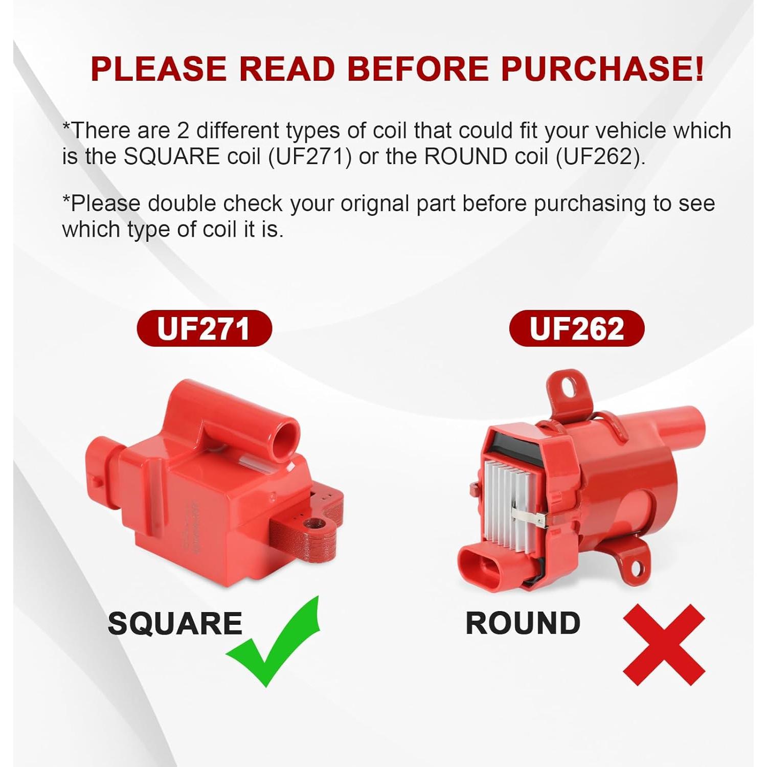 Bobina de Encendido JDMSPEED Cuadrado Rojo UF271 D581 2.48kg