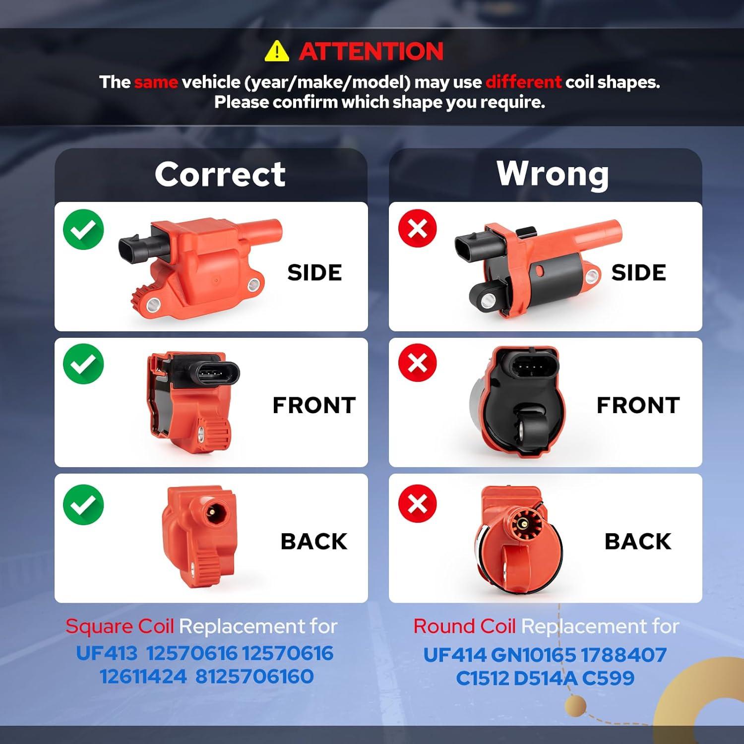 ENA Juego de 8 Bobinas de Encendido y Cables de Bujía 8mm
