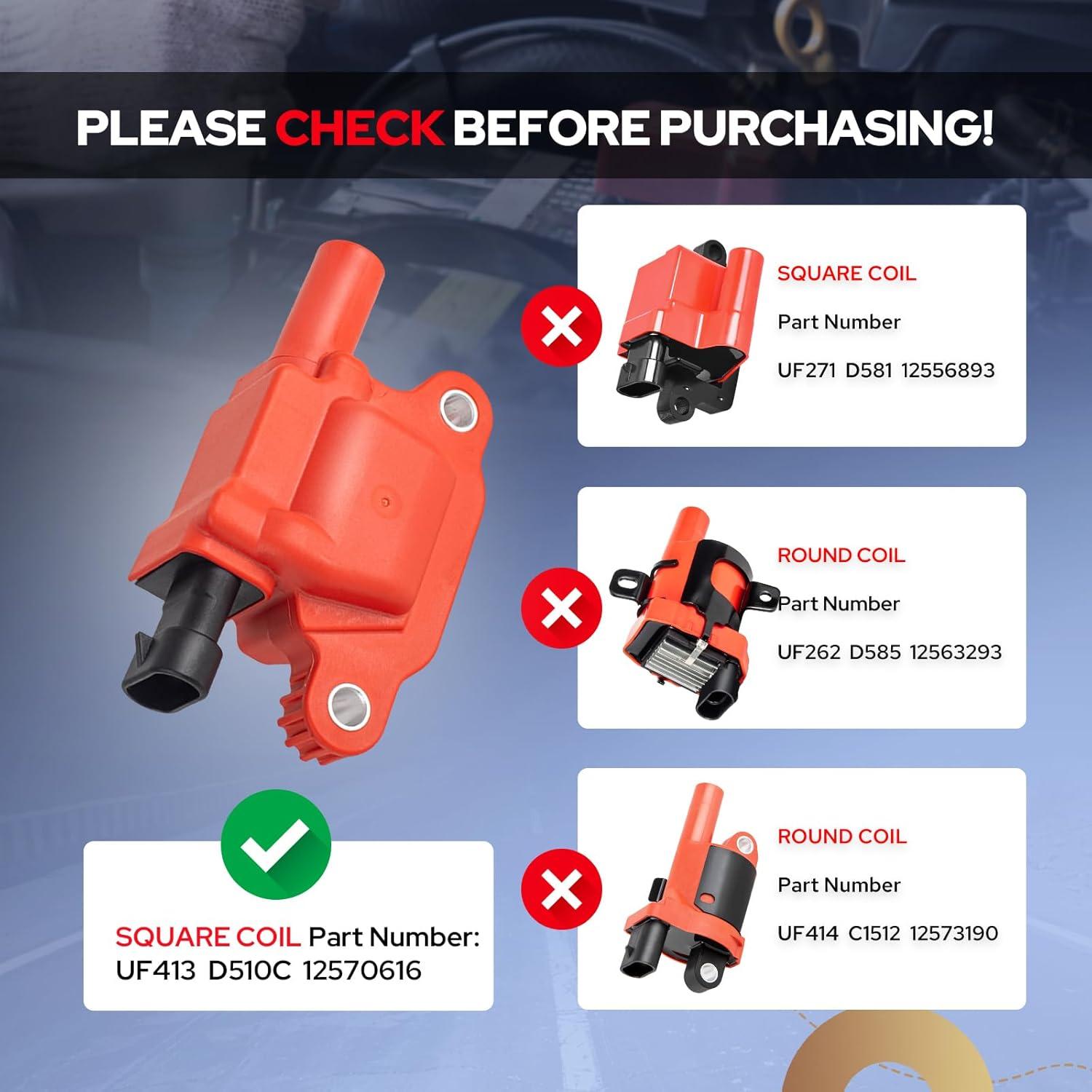 ENA Juego de 8 Bobinas de Encendido y Cables de Bujía 8mm