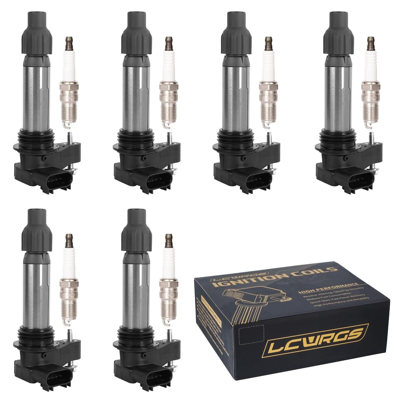 Paquete de 6 Bobinas de Encendido y Bujías LCWRGS para GMC 2010-2016