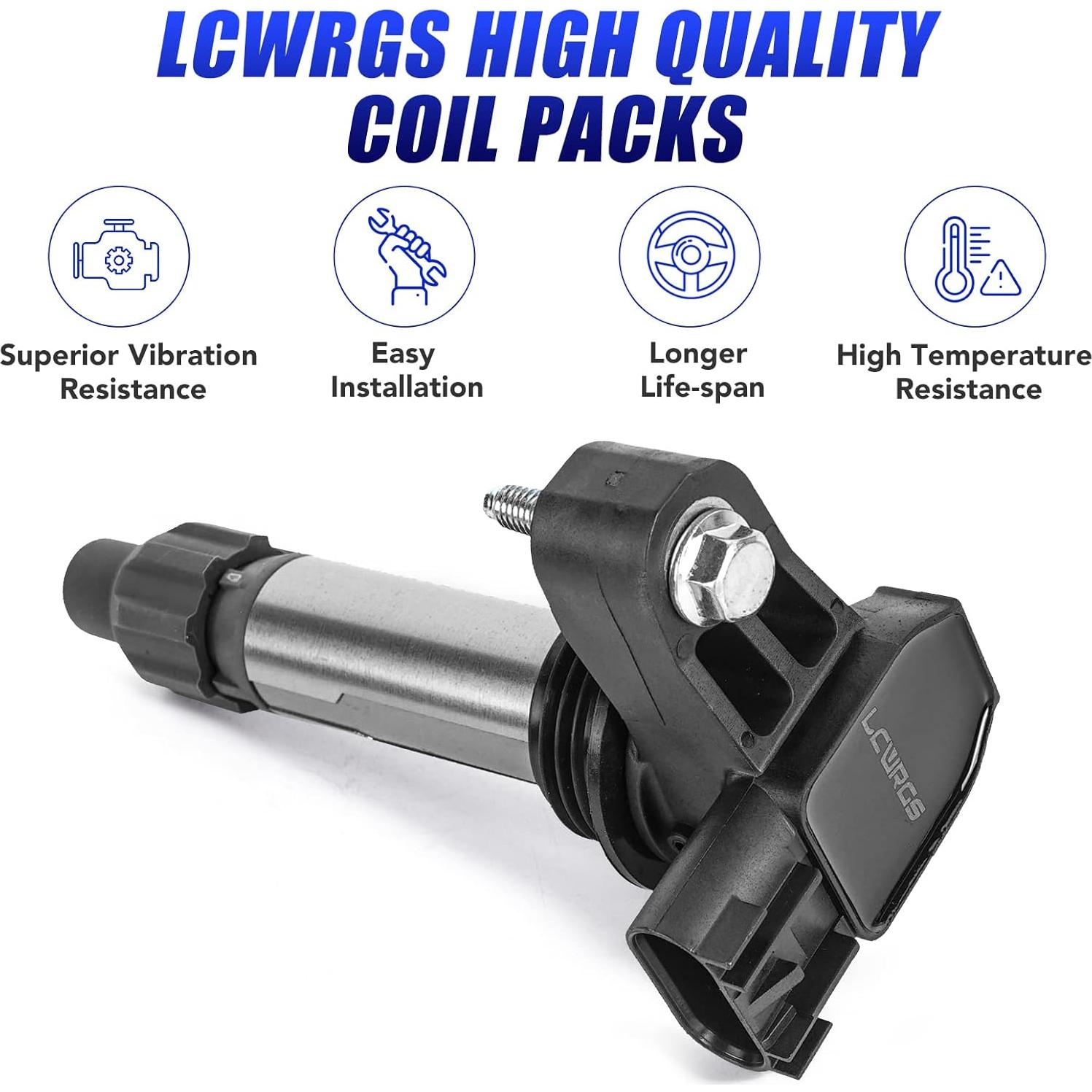 Paquete de 6 Bobinas de Encendido y Bujías LCWRGS para GMC 2010-2016