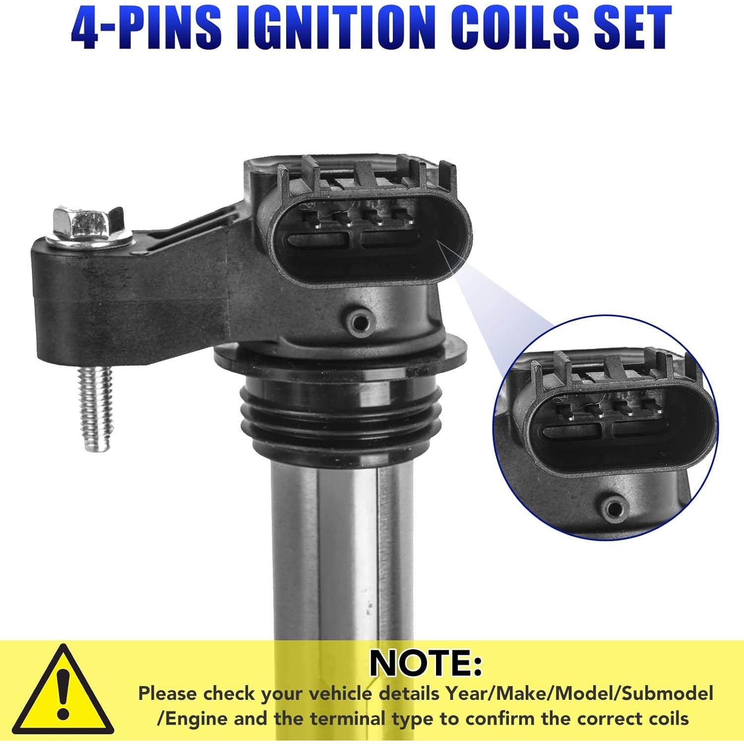 Paquete de 6 Bobinas de Encendido y Bujías LCWRGS para GMC 2010-2016