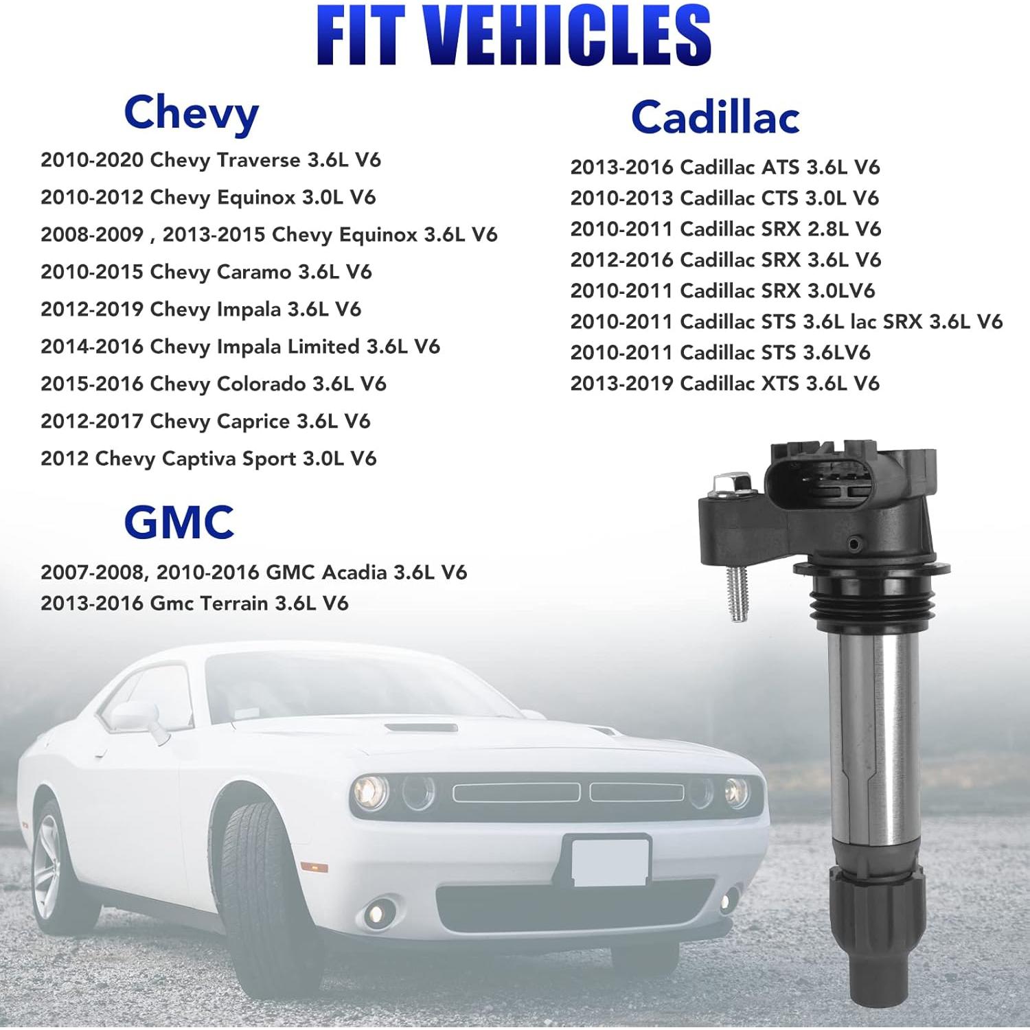 Paquete de 6 Bobinas de Encendido y Bujías LCWRGS para GMC 2010-2016