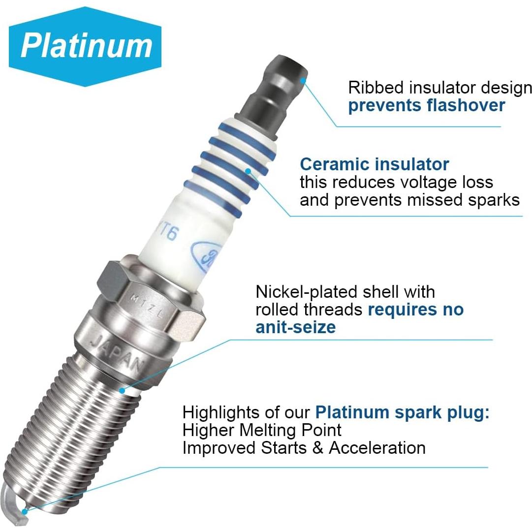Juego de 6 Bobinas de Encendido y Bujías Platino MAS SP589