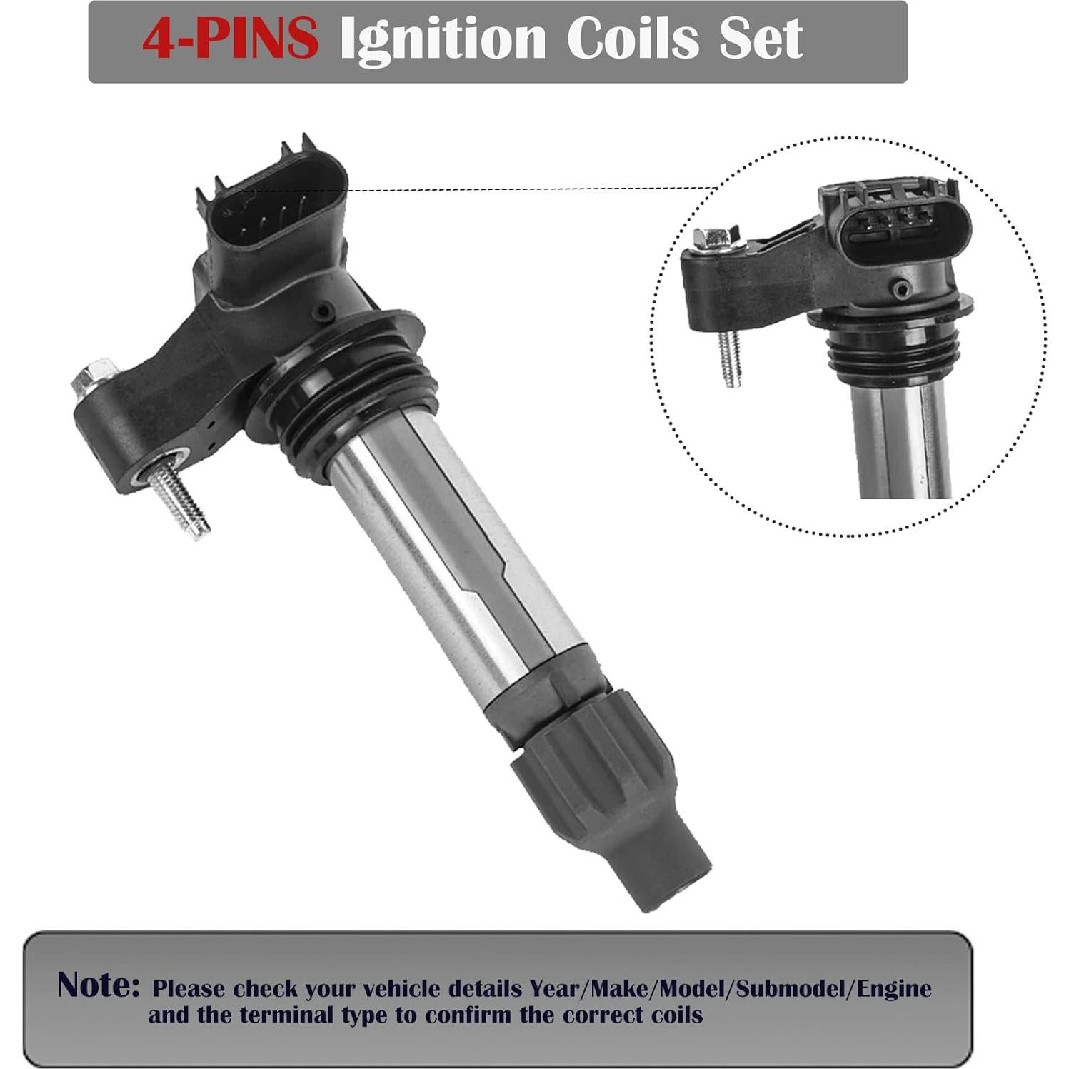 Juego de 6 Bobinas de Encendido LCWRGS para V6 Buick GMC Chevy