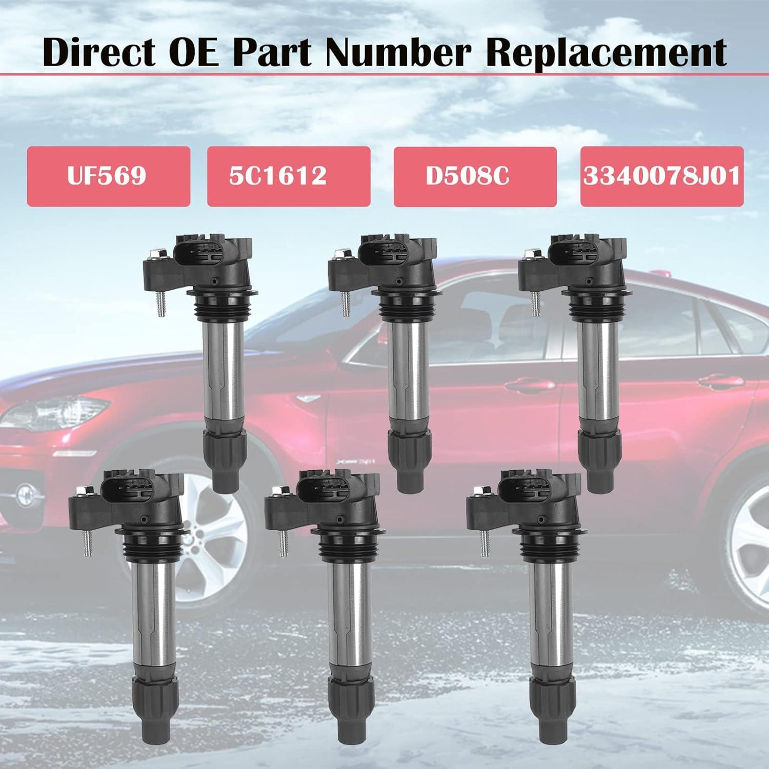 Juego de 6 Bobinas de Encendido LCWRGS para V6 Buick GMC Chevy