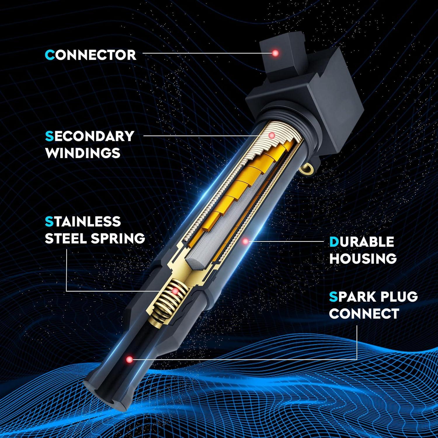 Juego de 6 Bobinas de Encendido Lacarier 3.7L Compatible Infiniti