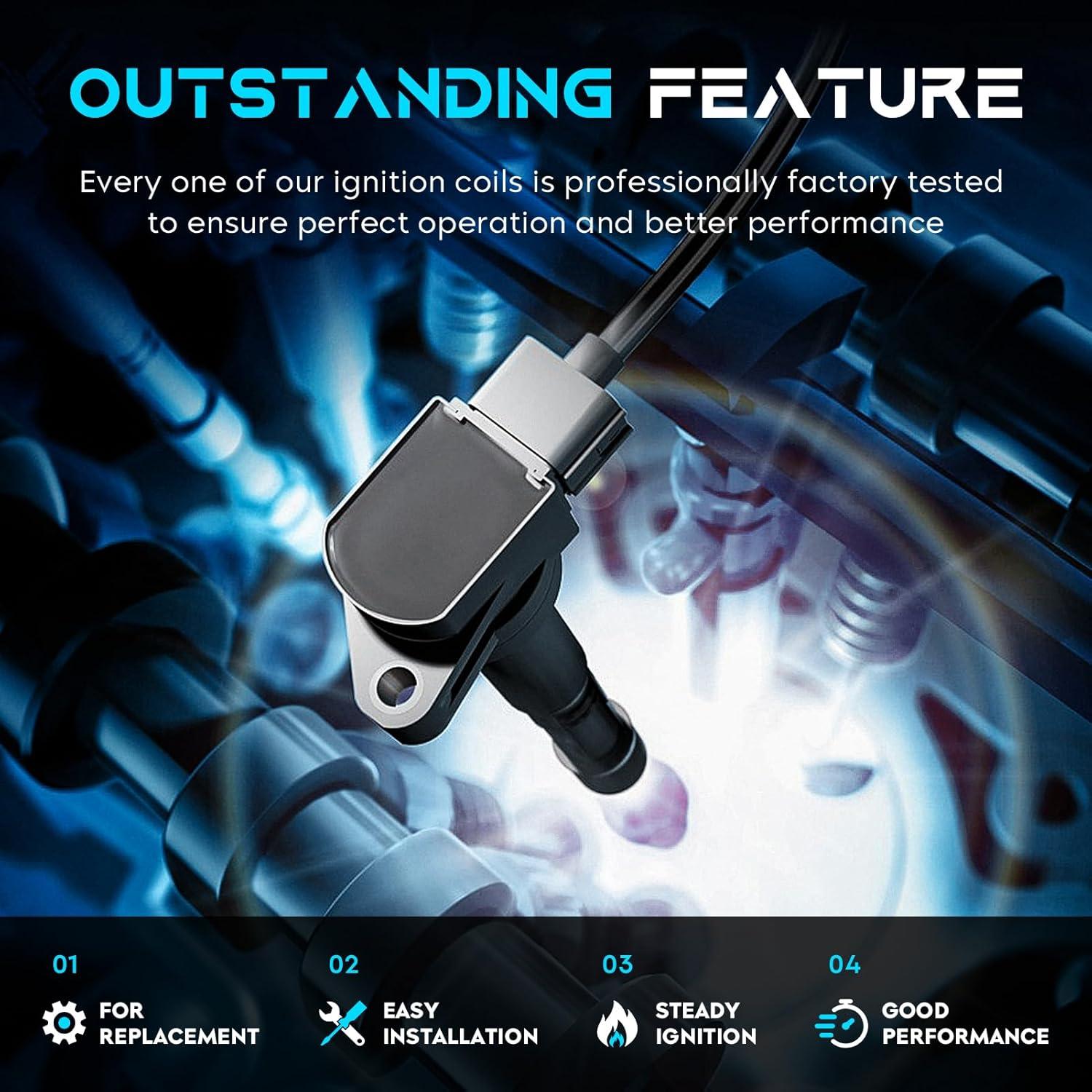 Juego de 6 Bobinas de Encendido Lacarier 3.7L Compatible Infiniti