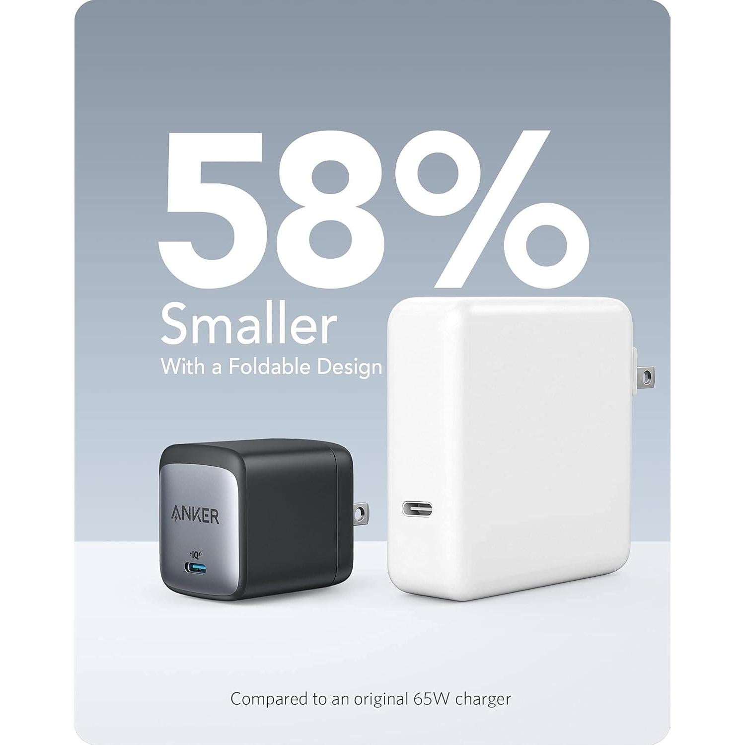 Cargador USB C Anker 715 Nano II 65W Plegable y Rápido