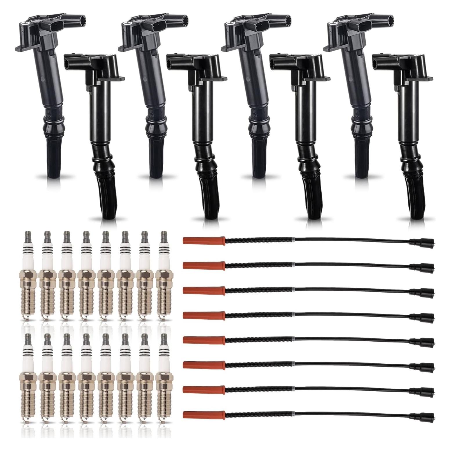 Juego de 8 Bobinas de Encendido ENA + 16 Bujías Platino Ford