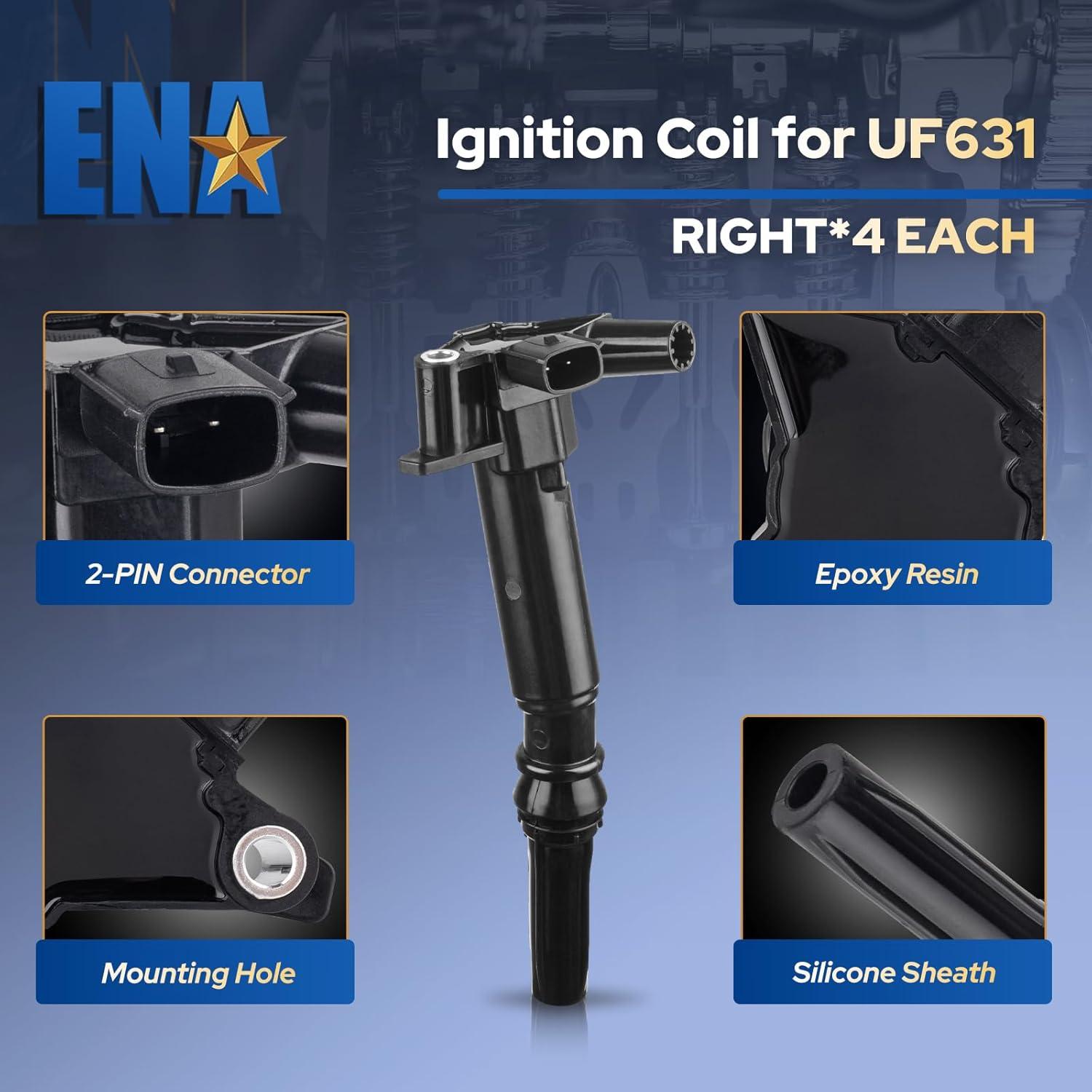 Juego de 8 Bobinas de Encendido ENA + 16 Bujías Platino Ford