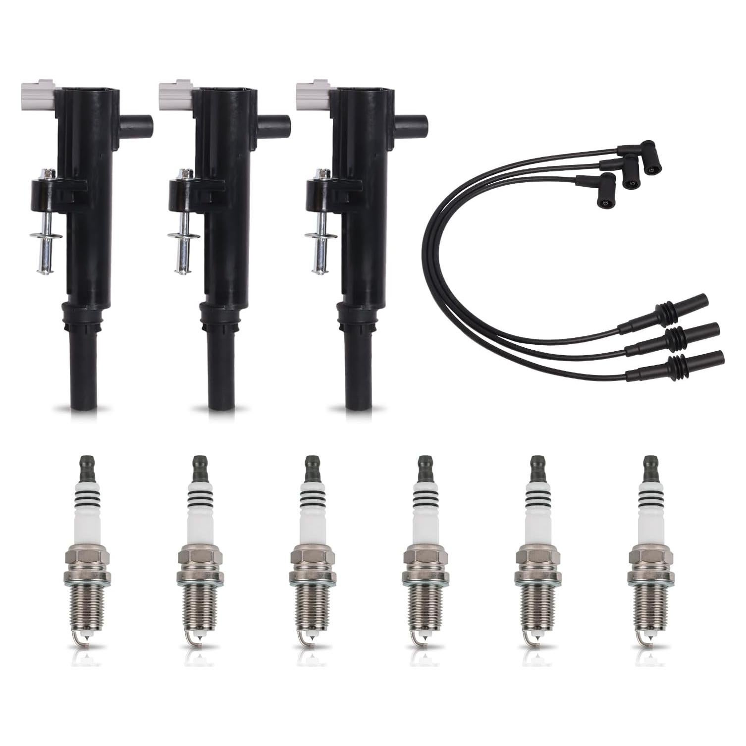 Juego de 3 Bobinas de Encendido ENA + 6 Bujías Platino 3.7L