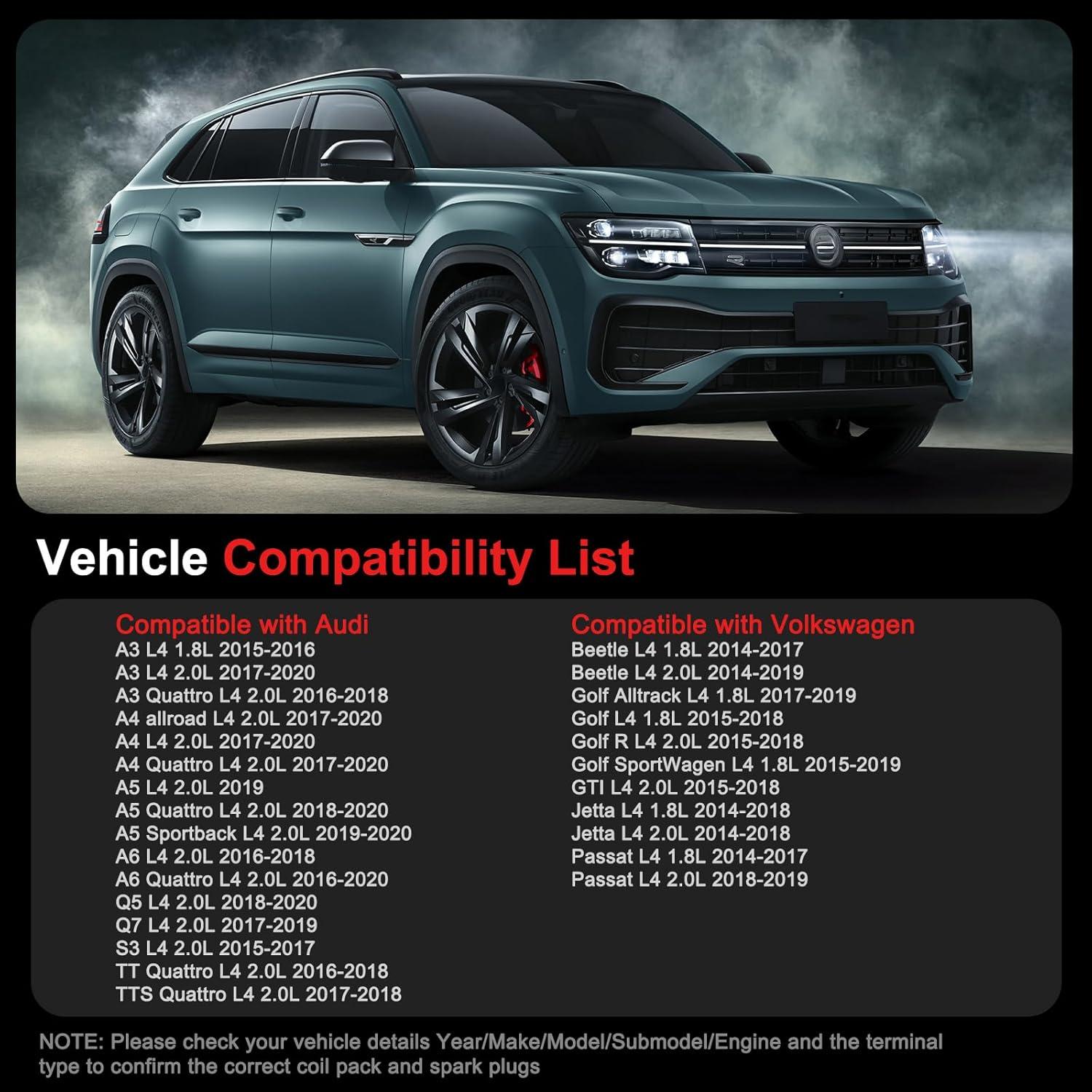 Bobinas de Encendido GPMMWPG UF716 Set de 4 para Audi y VW