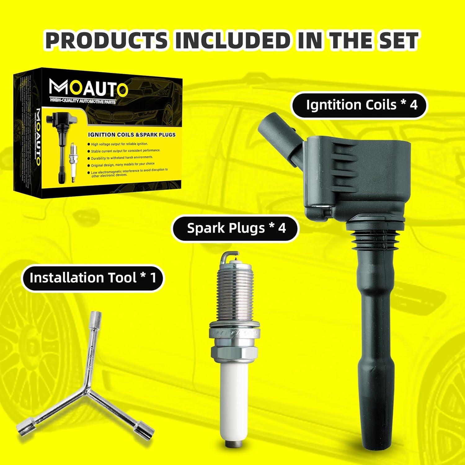 Kit de 4 Bobinas de Encendido y Bujías Iridio MOAUTO 06J905110G