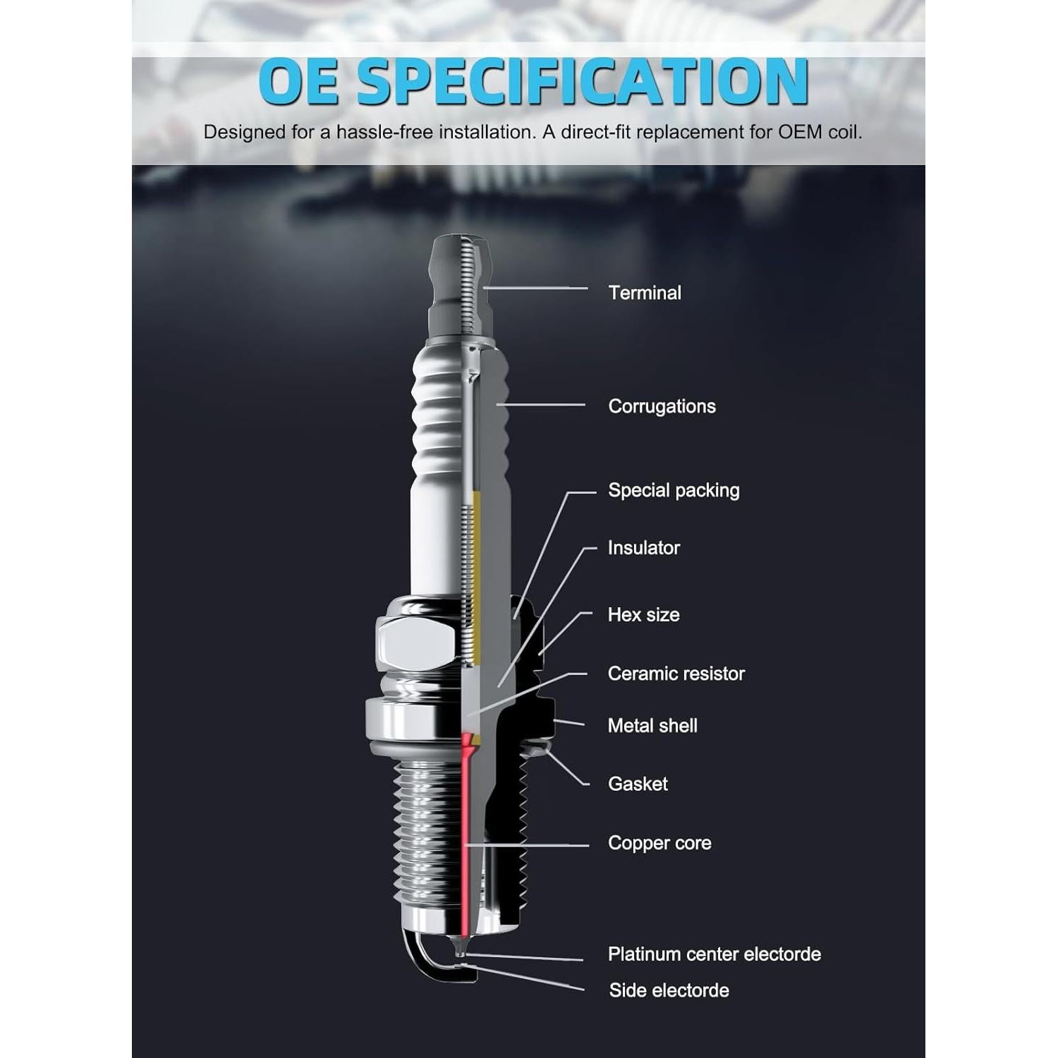 Bobina de Encendido y Bujía Iridio TAUTOY 4PCS 2.0L 2014-2021