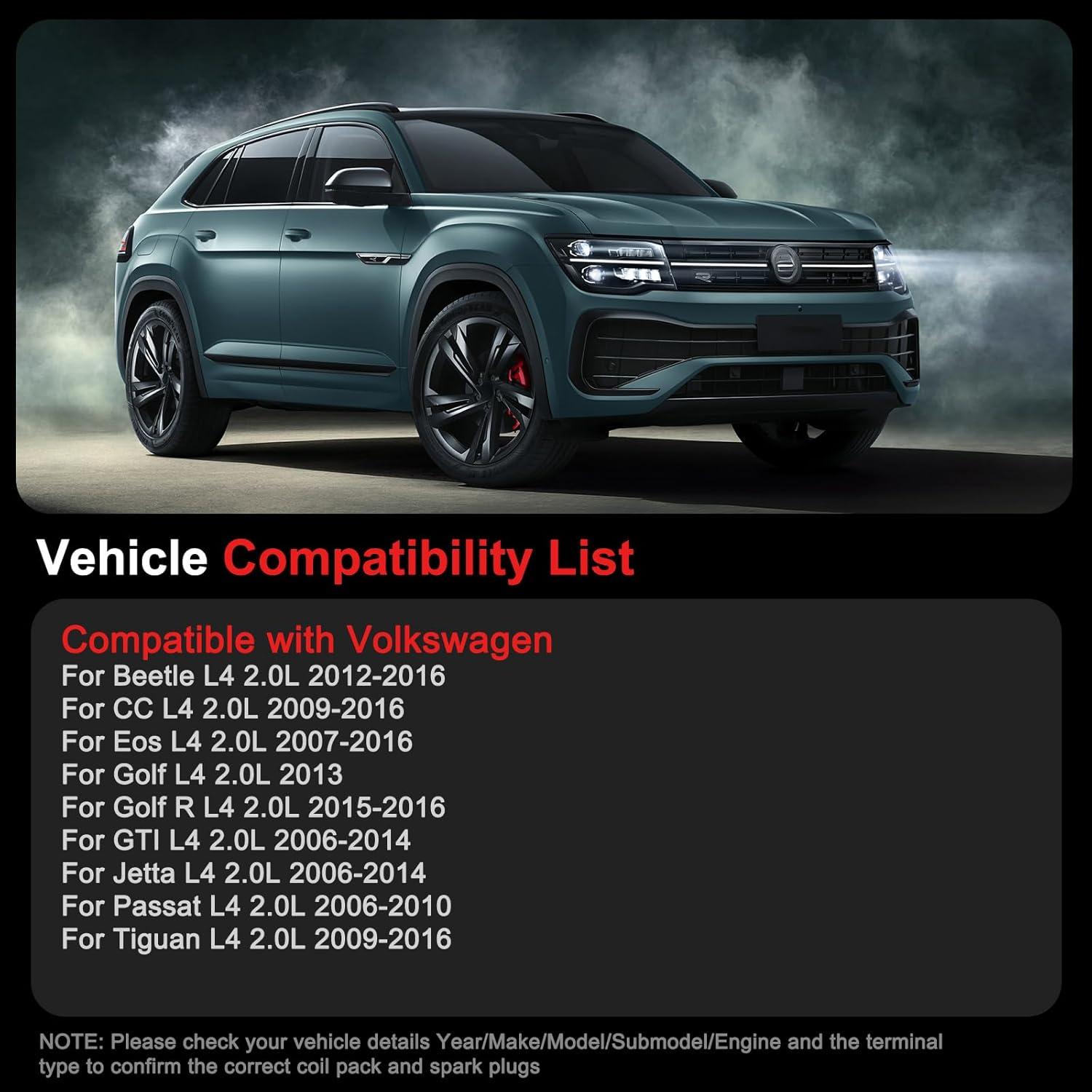 Bobinas de Encendido y Bujías de Iridio GPMMWPG UF529 para Audi y VW