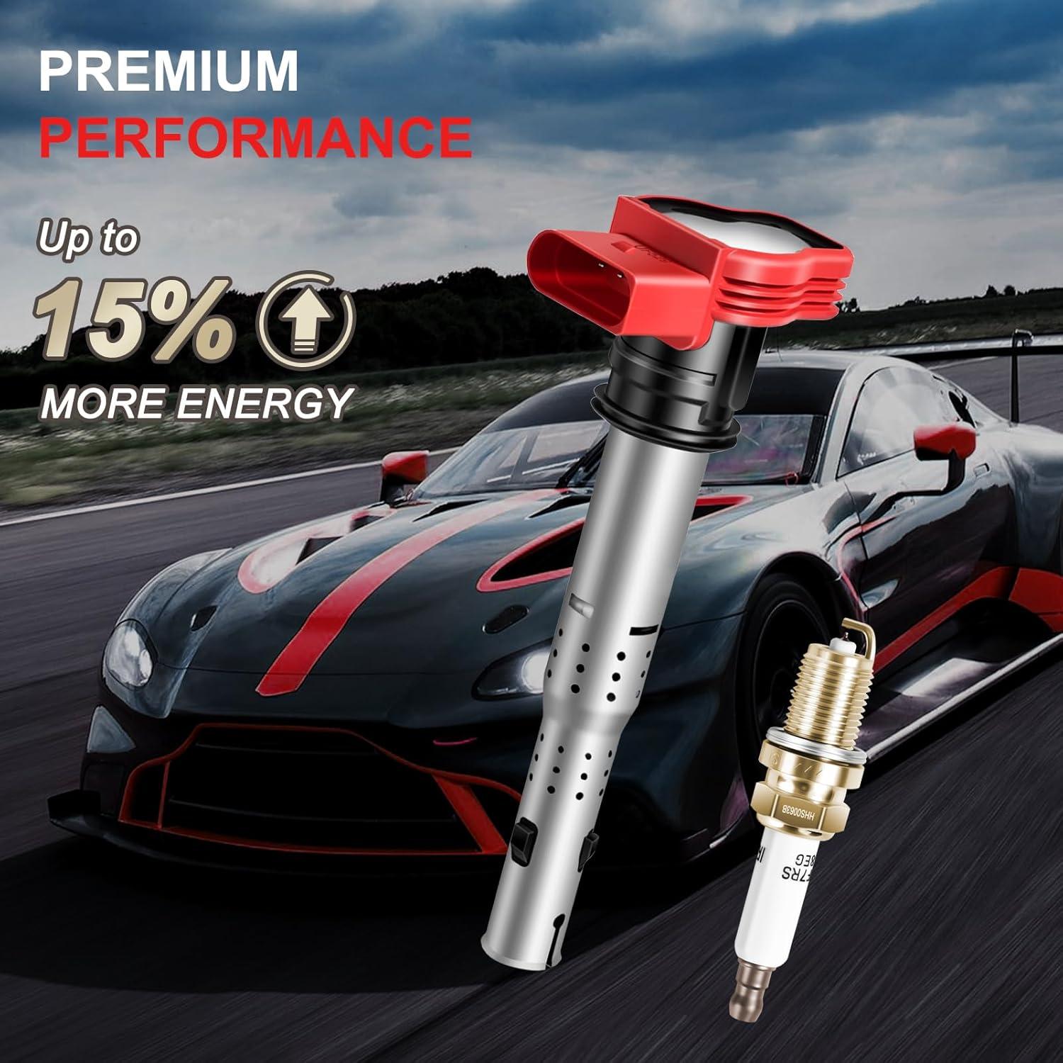 Bobinas de Encendido y Bujías de Iridio GPMMWPG UF529 para Audi y VW