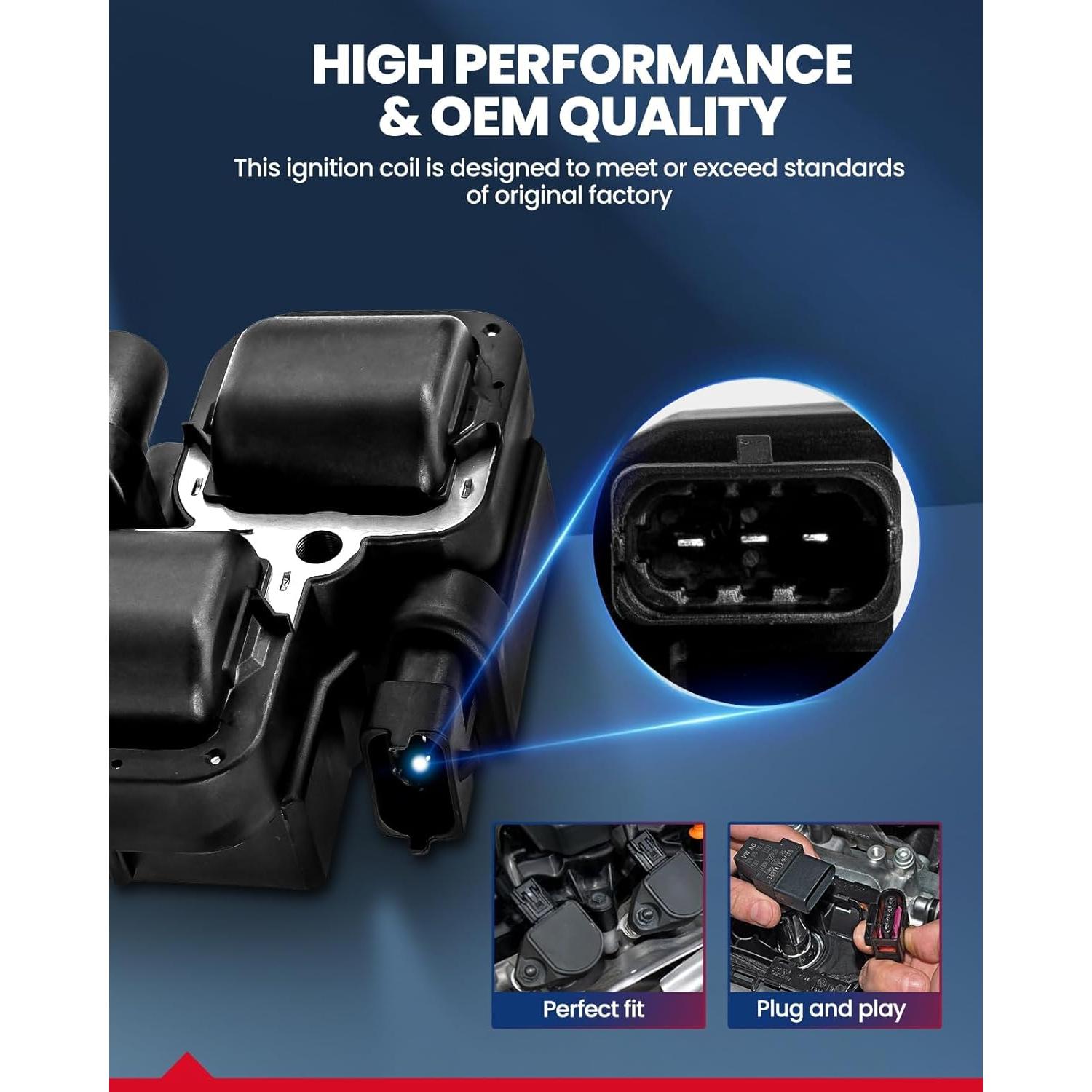 Bobina de Encendido KAX UF484 para Volkswagen Jetta, Golf, Beetle