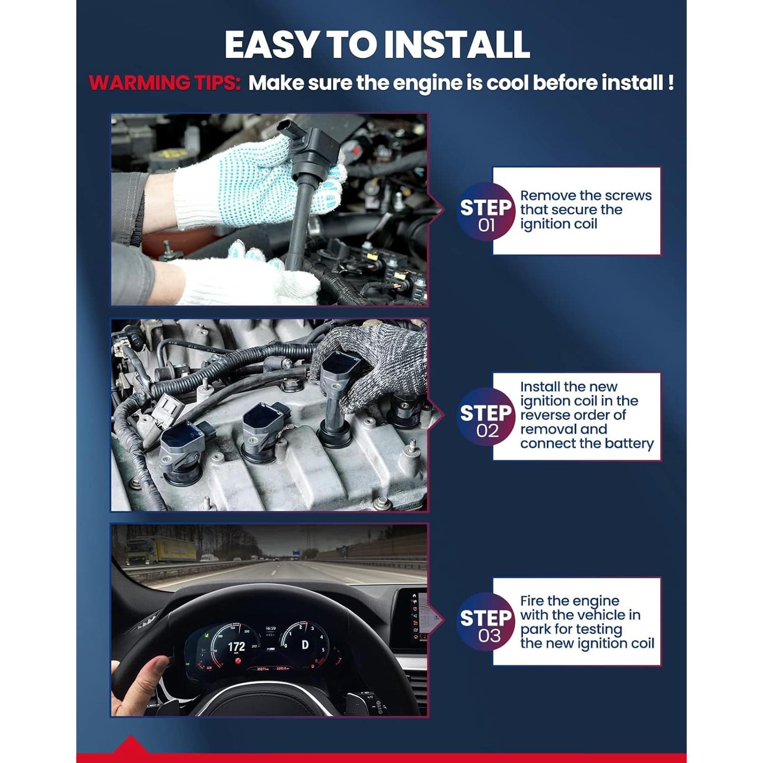 Bobina de Encendido KAX UF484 para Volkswagen Jetta, Golf, Beetle