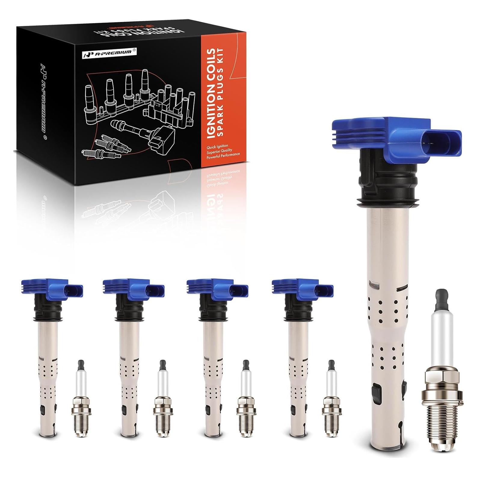 Juego de 10 Bobinas de Encendido y Bujías Iridio A-Premium para Volkswagen