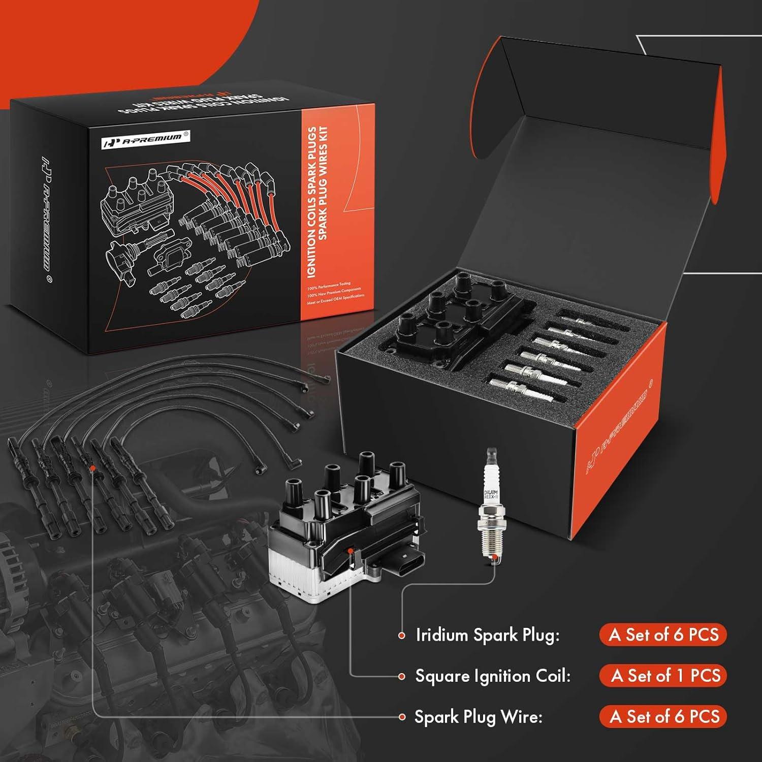 Bobina de Encendido A-Premium con 6 Cables y 6 Bujías Iridio VW