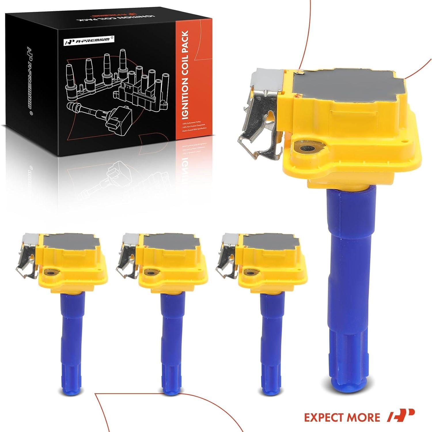 Bobinas de Encendido A-Premium Amarillo Set de 4 para Audi y VW
