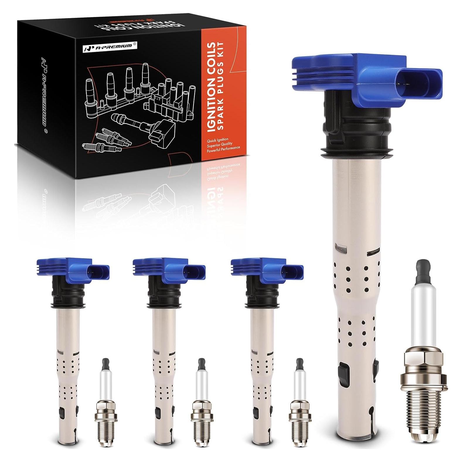 Juego de 8 Bobinas de Encendido y Bujías Iridio A-Premium Azul