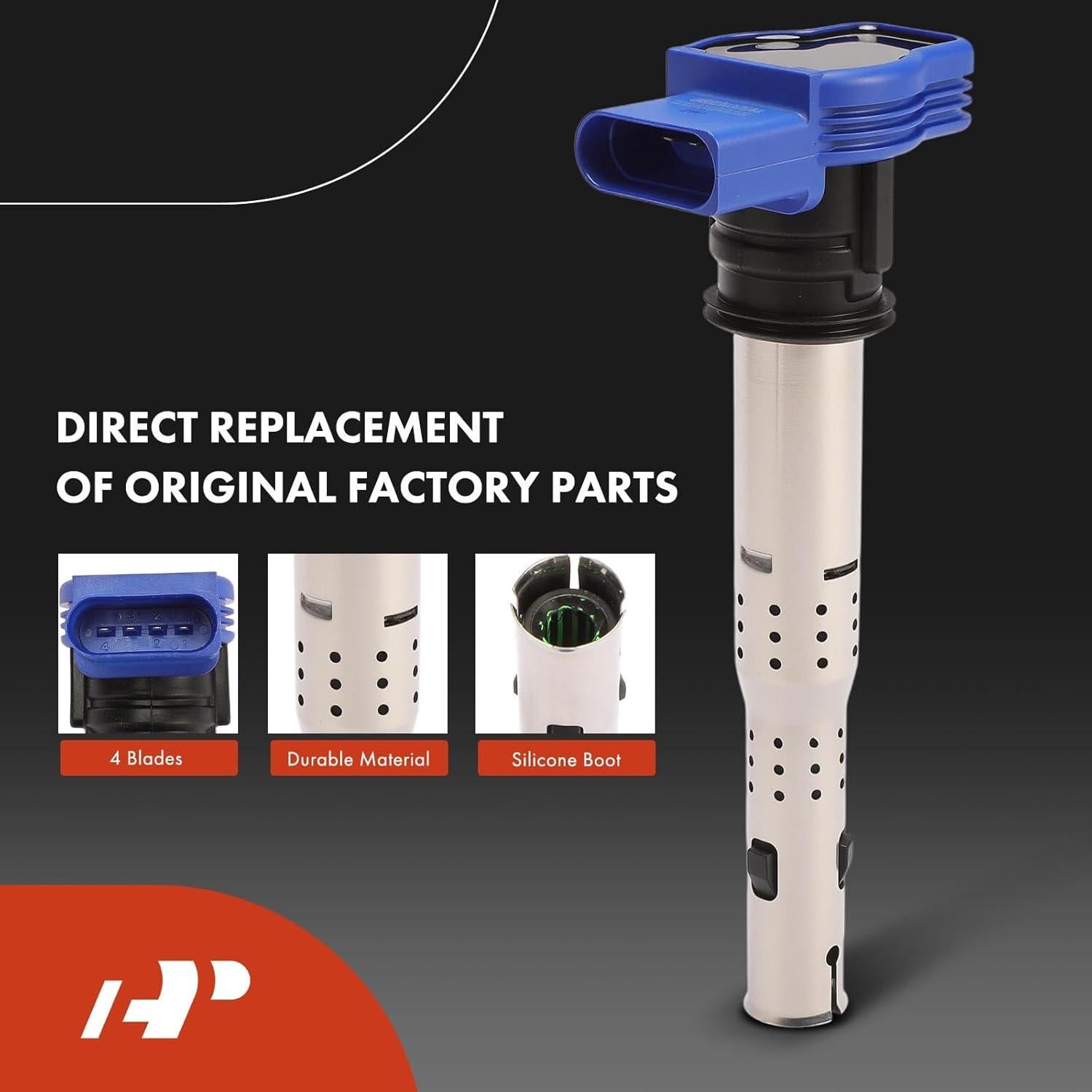 Juego de 8 Bobinas de Encendido y Bujías Iridio A-Premium Azul