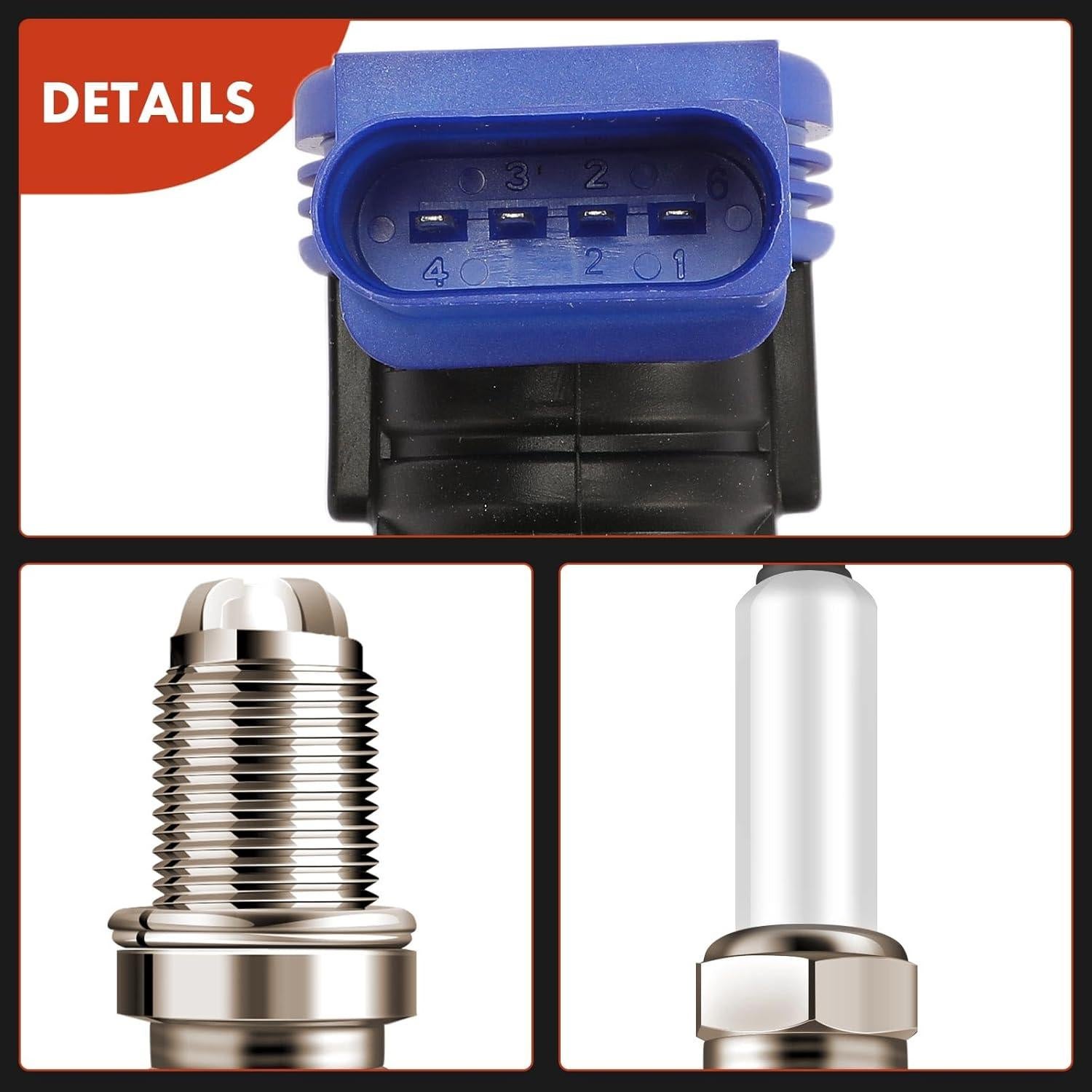 Juego de 8 Bobinas de Encendido y Bujías Iridio A-Premium Azul