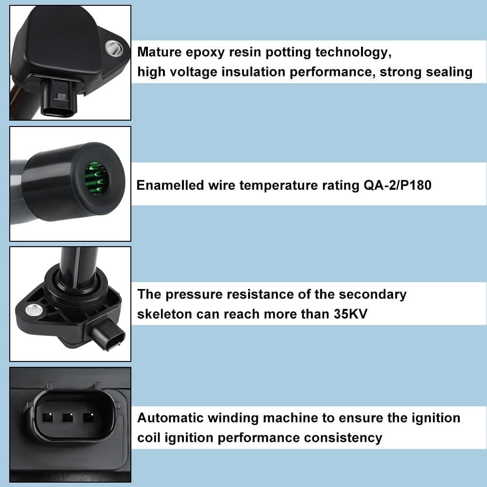 Paquete Bobinas de Encendido y Bujías JDMON para Honda y Acura